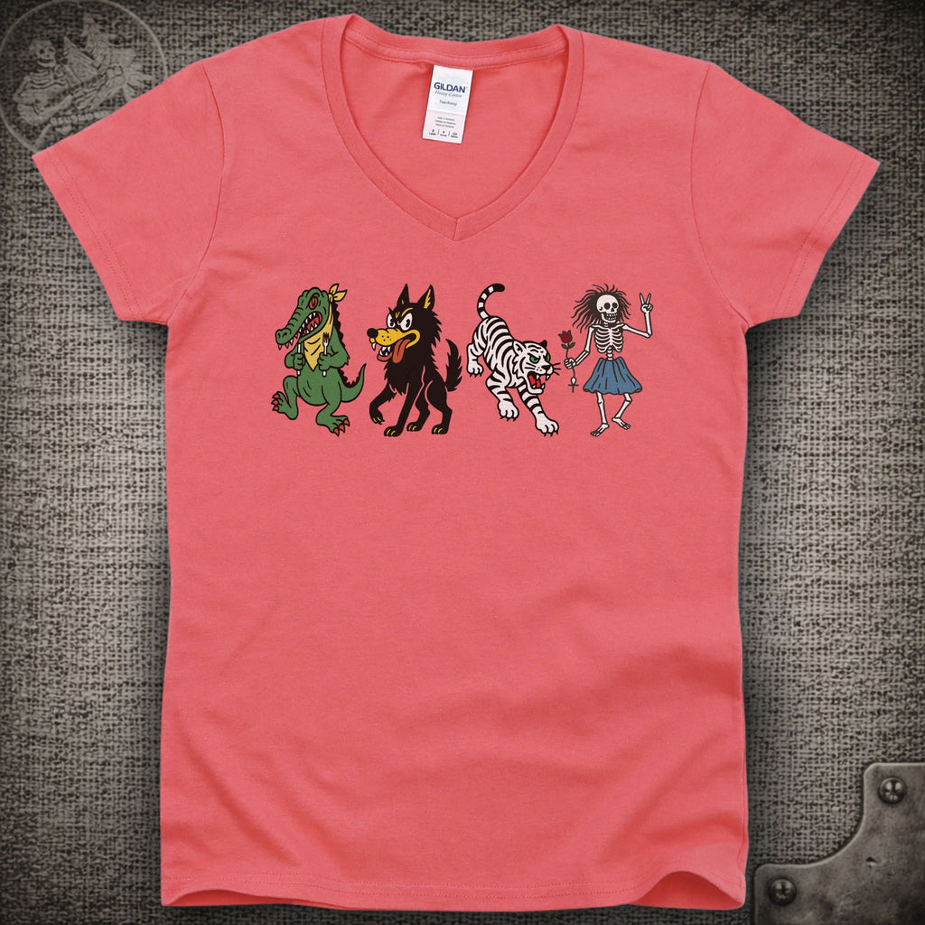 Jerry Garcia's Guitars | JGB & Grateful Dead Shakedown Lot Style Ladies V-Neck Tee