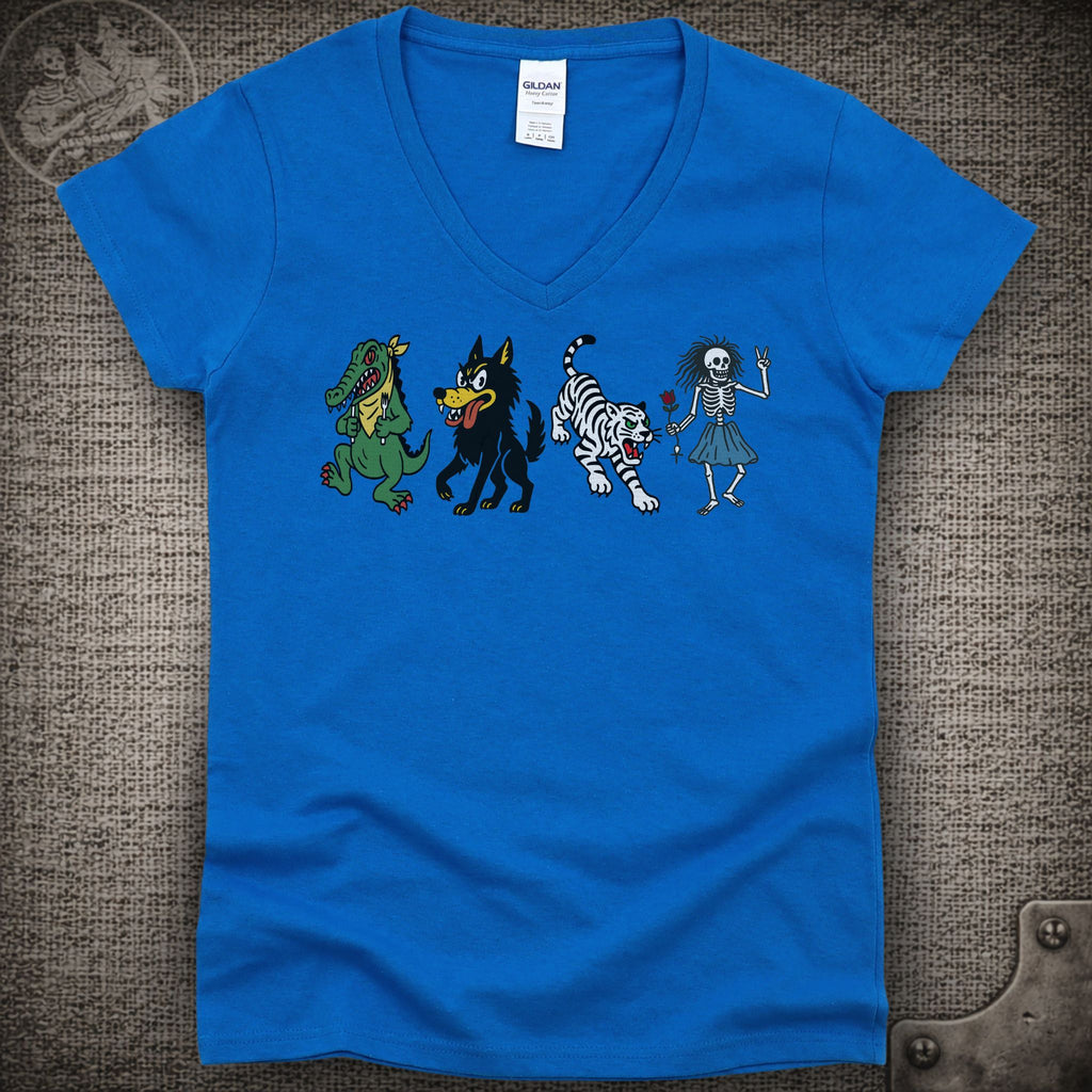 Jerry Garcia's Guitars | JGB & Grateful Dead Shakedown Lot Style Ladies V-Neck Tee