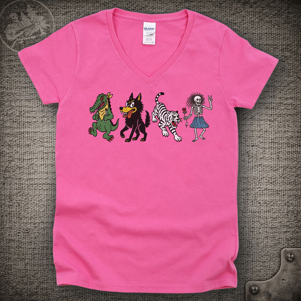 Jerry Garcia's Guitars | JGB & Grateful Dead Shakedown Lot Style Ladies V-Neck Tee