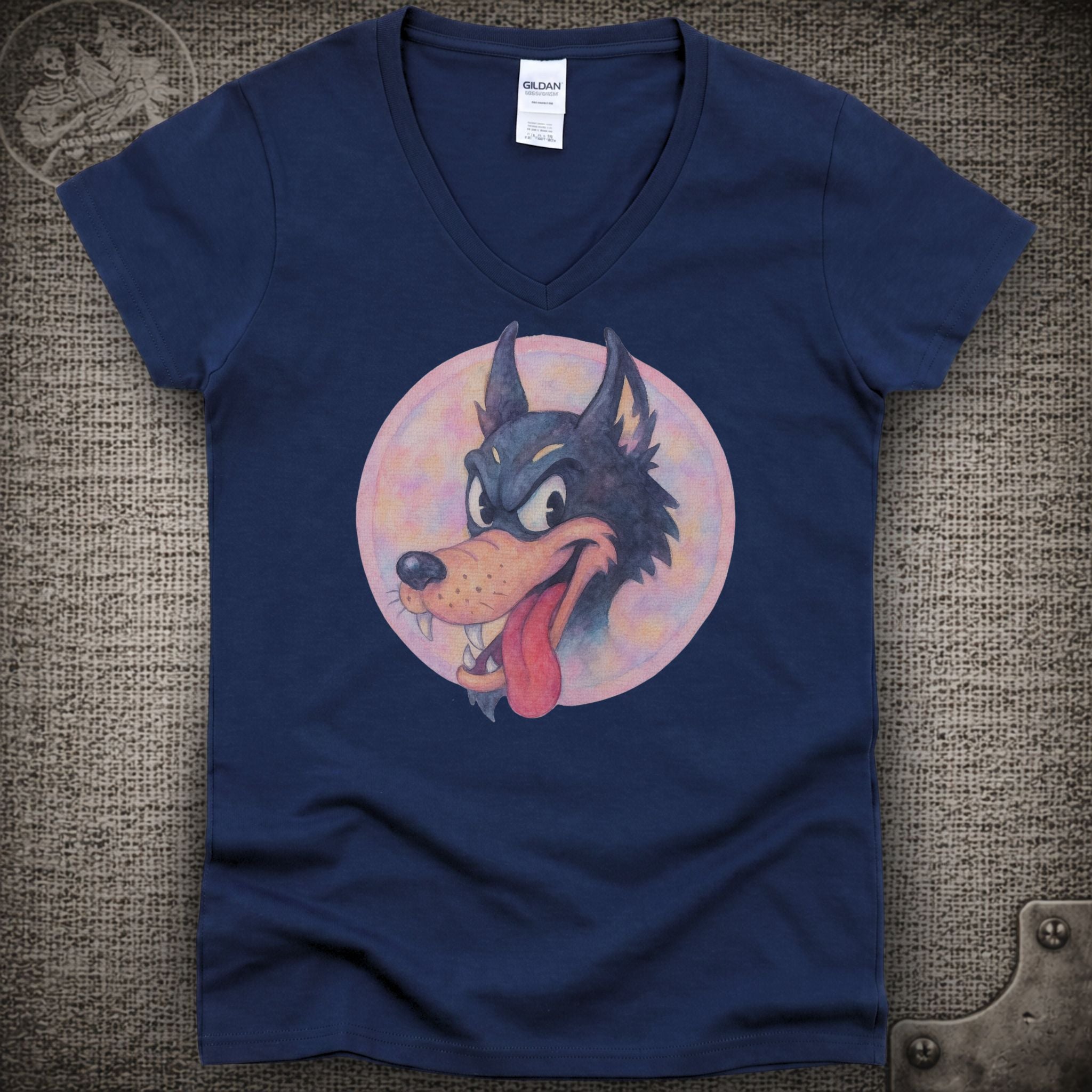 Jerry's Wolf in Pastel | Grateful Dead Shakedown Lot Style Ladies V-Neck Tee