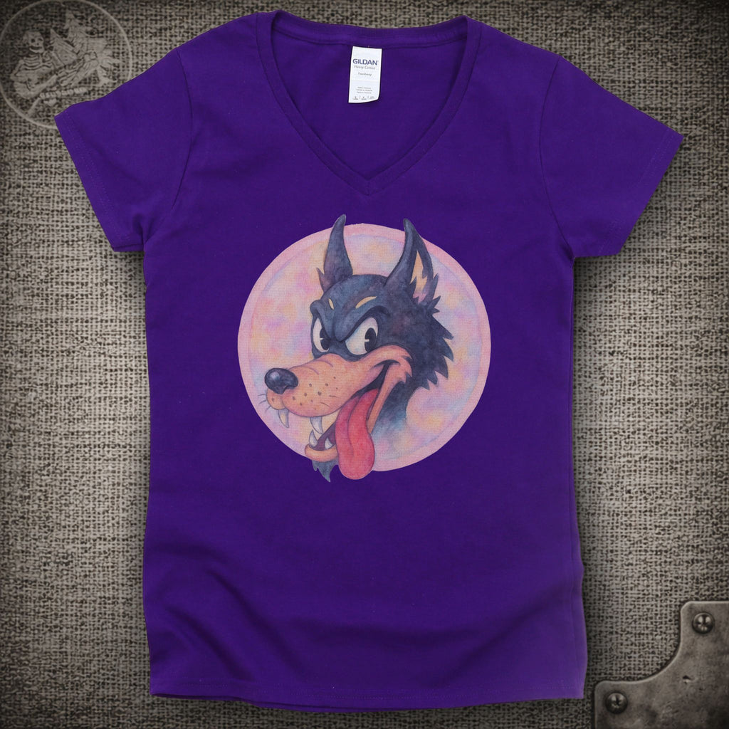 Jerry's Wolf in Pastel | Grateful Dead Shakedown Lot Style Ladies V-Neck Tee