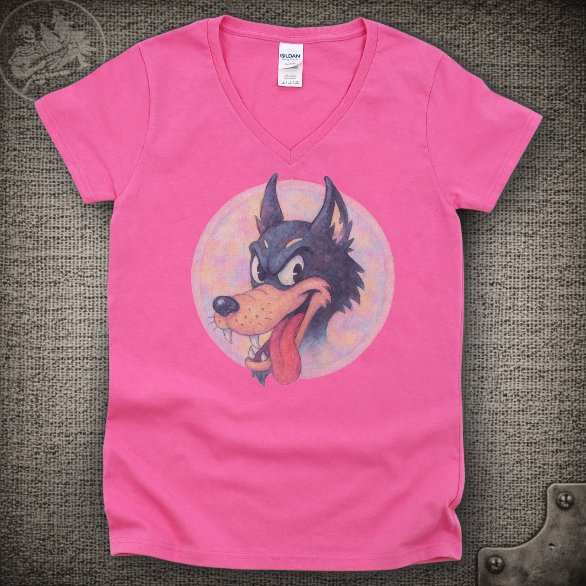 Jerry's Wolf in Pastel | Grateful Dead Shakedown Lot Style Ladies V-Neck Tee