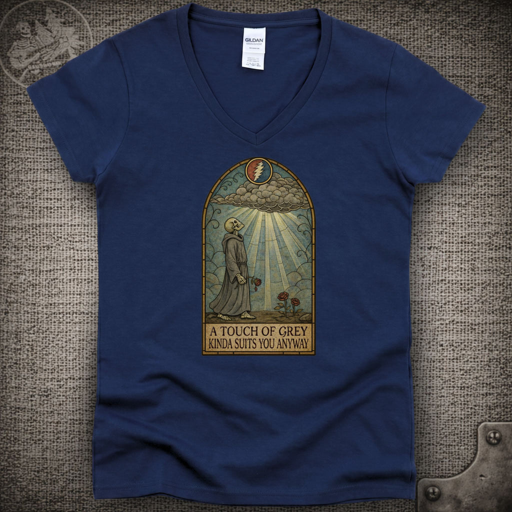 Touch of Grey | Grateful Dead Shakedown Lot Style Ladies V-Neck Tee