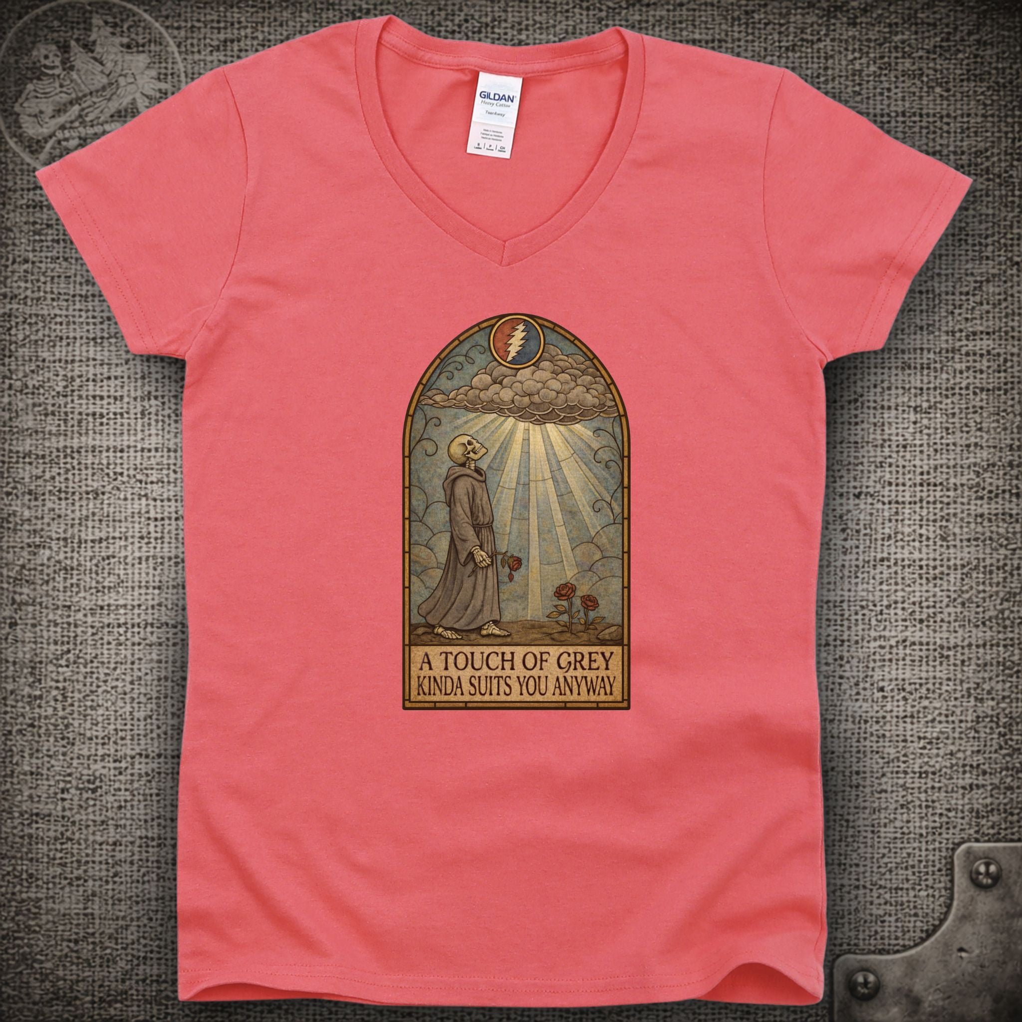 Touch of Grey | Grateful Dead Shakedown Lot Style Ladies V-Neck Tee