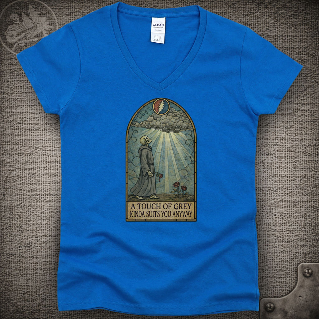 Touch of Grey | Grateful Dead Shakedown Lot Style Ladies V-Neck Tee