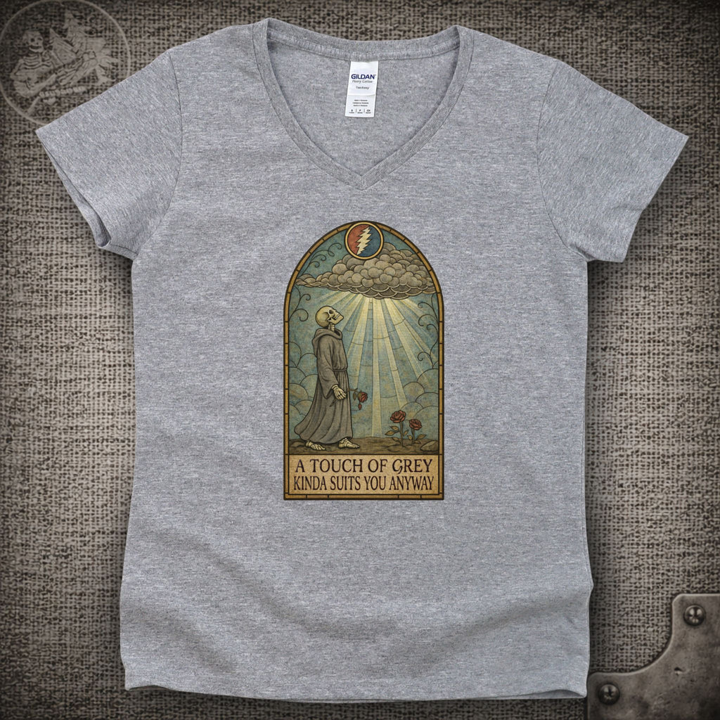 Touch of Grey | Grateful Dead Shakedown Lot Style Ladies V-Neck Tee