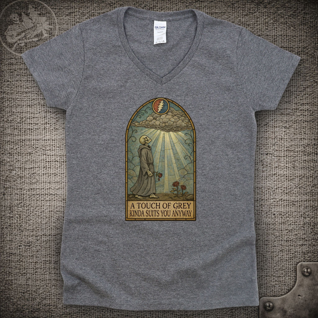 Touch of Grey | Grateful Dead Shakedown Lot Style Ladies V-Neck Tee
