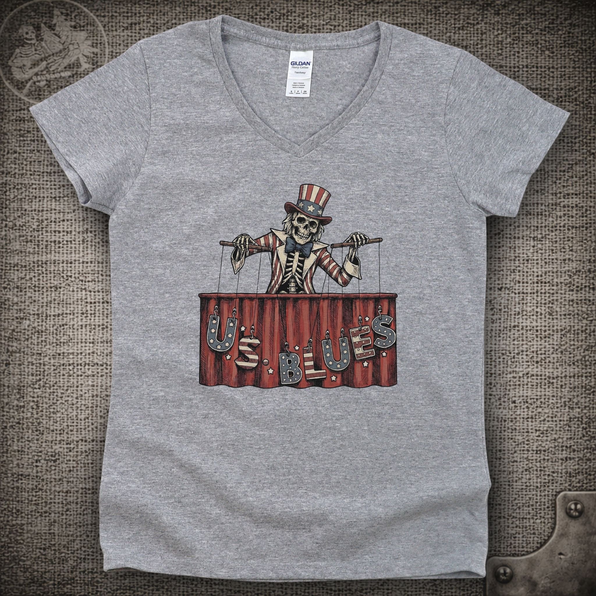 U.S. Blues | Grateful Dead Shakedown Lot Style Ladies V-Neck Tee