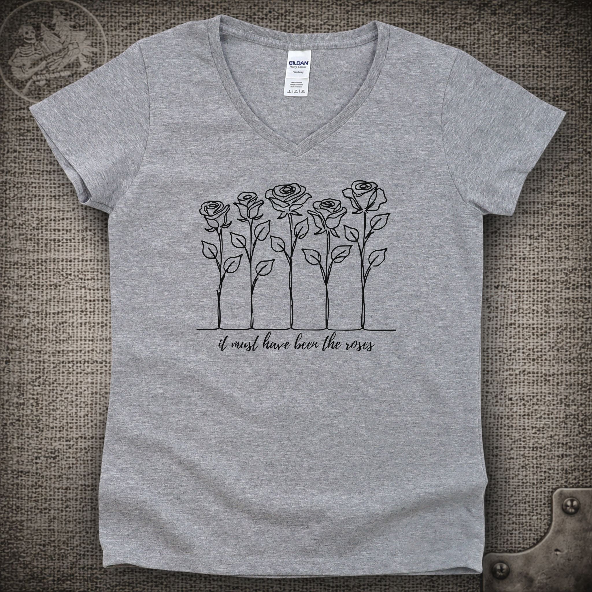 It Must Have Been the Roses | Grateful Dead Shakedown Lot Style Ladies V-Neck Tee