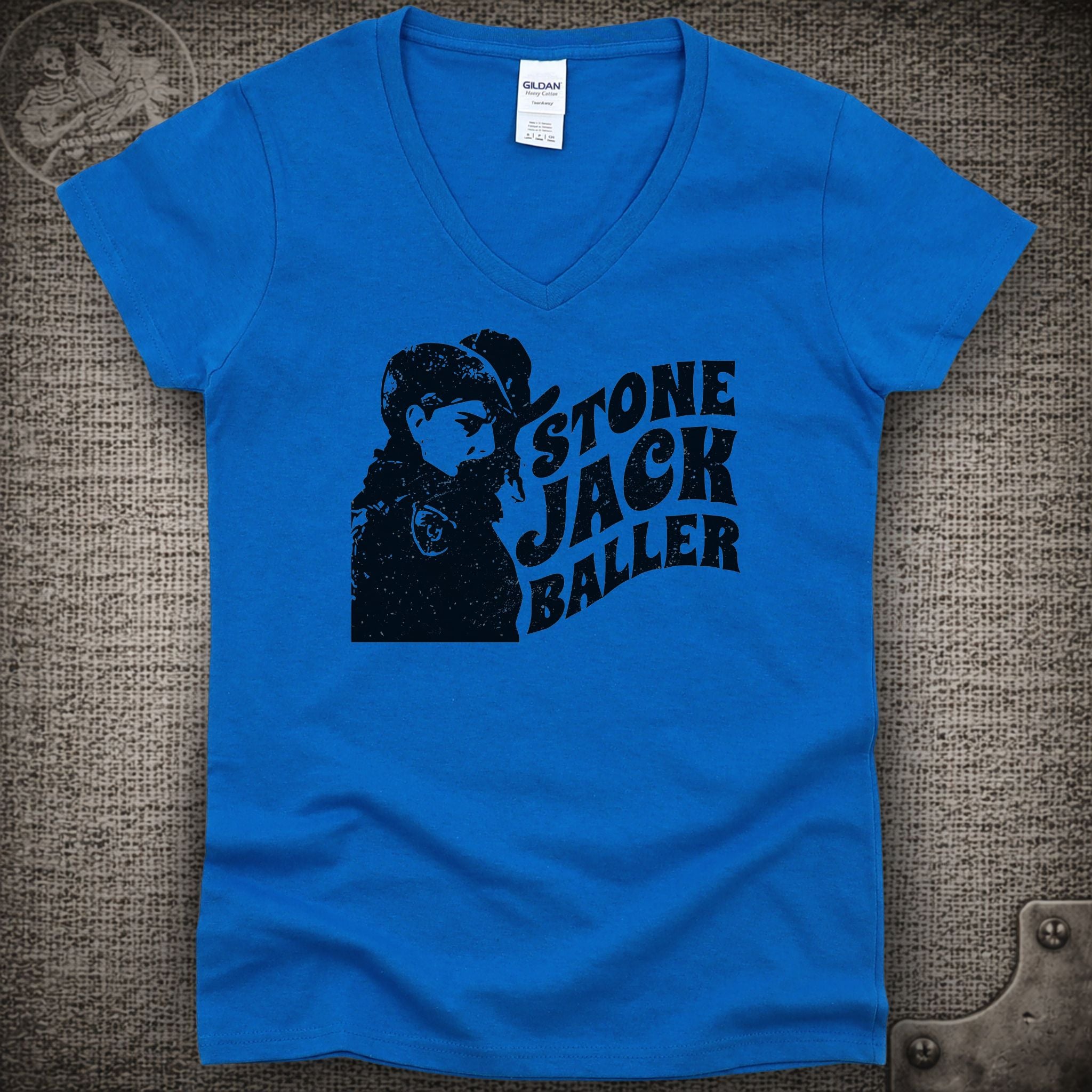 Easy Wind Pigpen | Stone Jack Baller | Grateful Dead Shakedown Lot Style Ladies V-Neck Tee