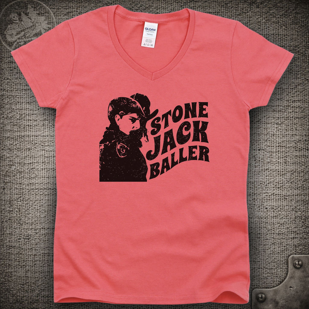 Easy Wind Pigpen | Stone Jack Baller | Grateful Dead Shakedown Lot Style Ladies V-Neck Tee