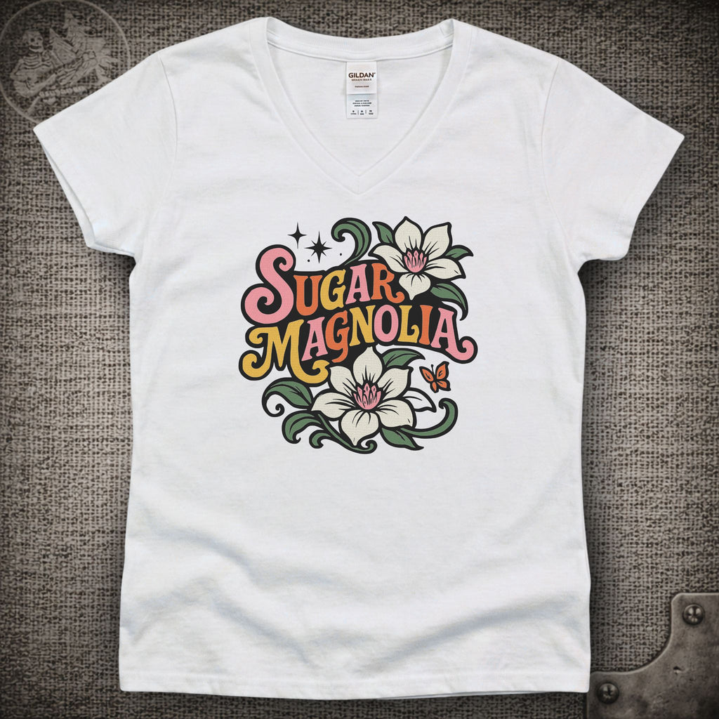 Sugar Magnolia | Grateful Dead Shakedown Lot Style Ladies V-Neck Tee
