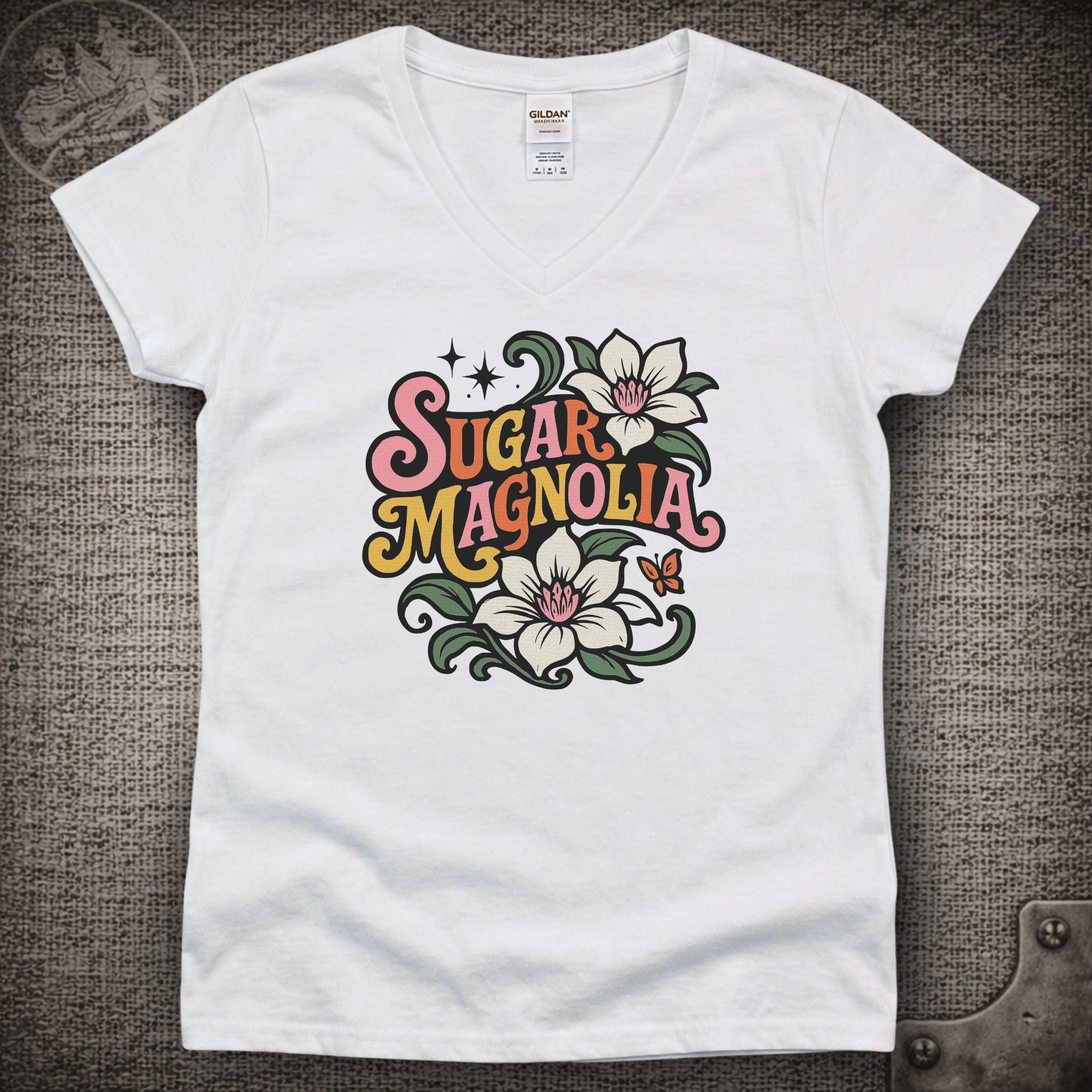 Sugar Magnolia | Grateful Dead Shakedown Lot Style Ladies V-Neck Tee
