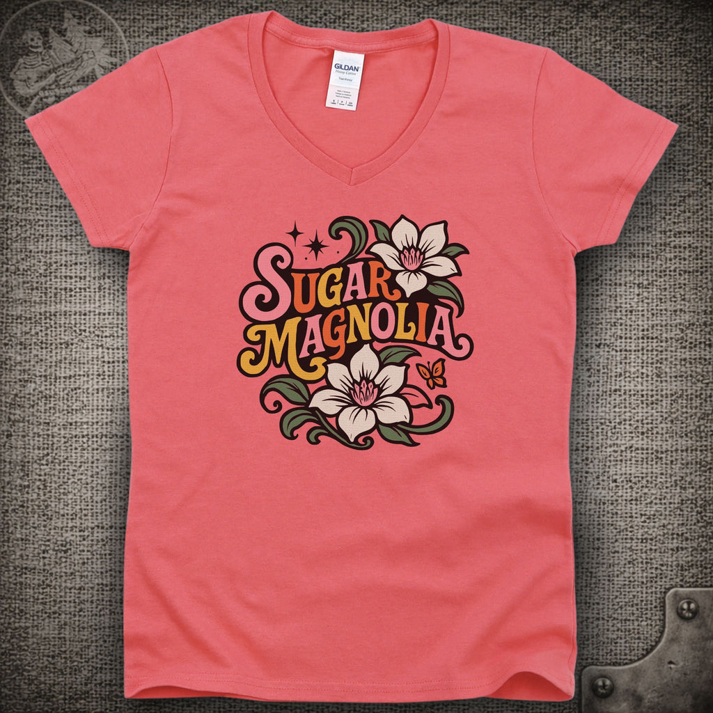 Sugar Magnolia | Grateful Dead Shakedown Lot Style Ladies V-Neck Tee