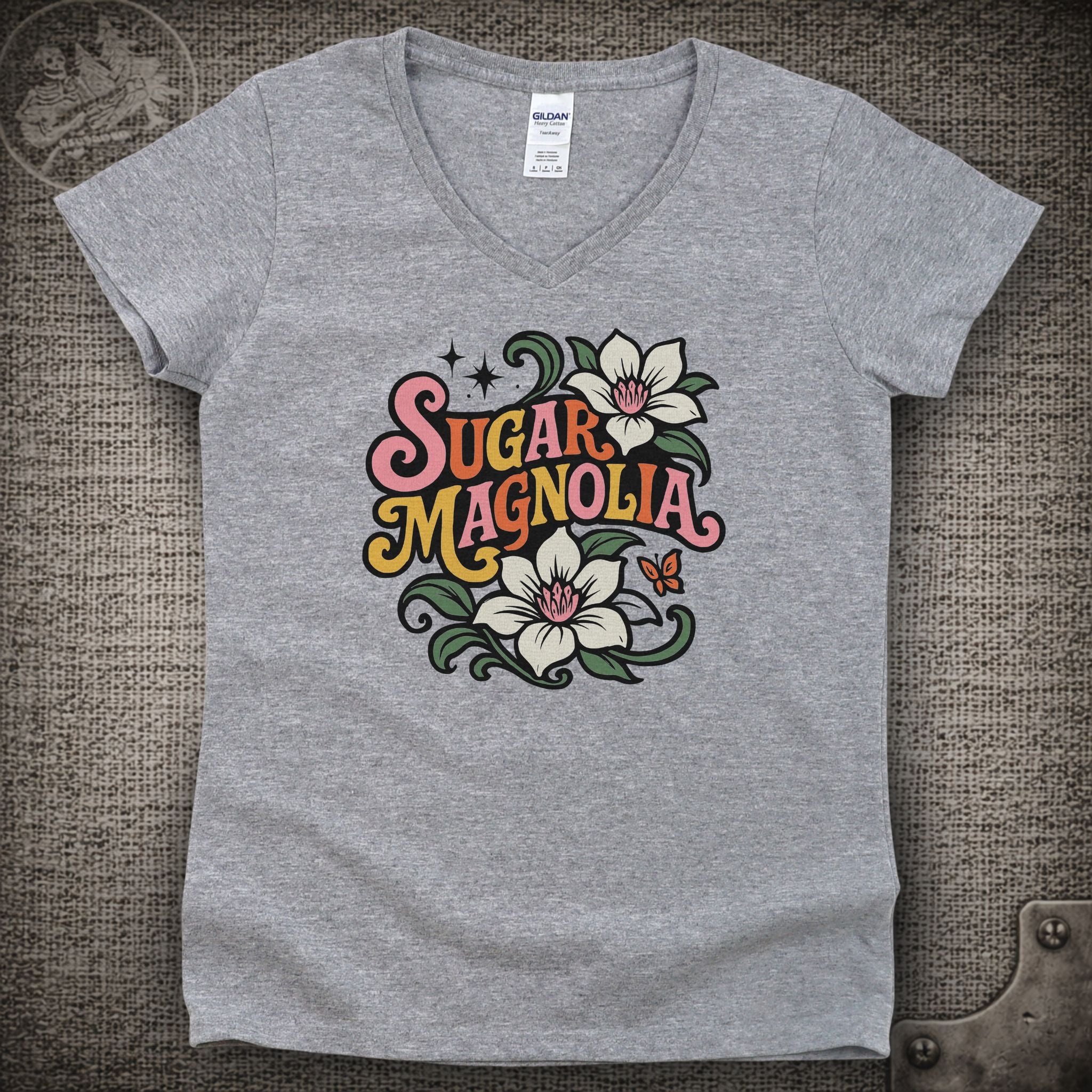 Sugar Magnolia | Grateful Dead Shakedown Lot Style Ladies V-Neck Tee