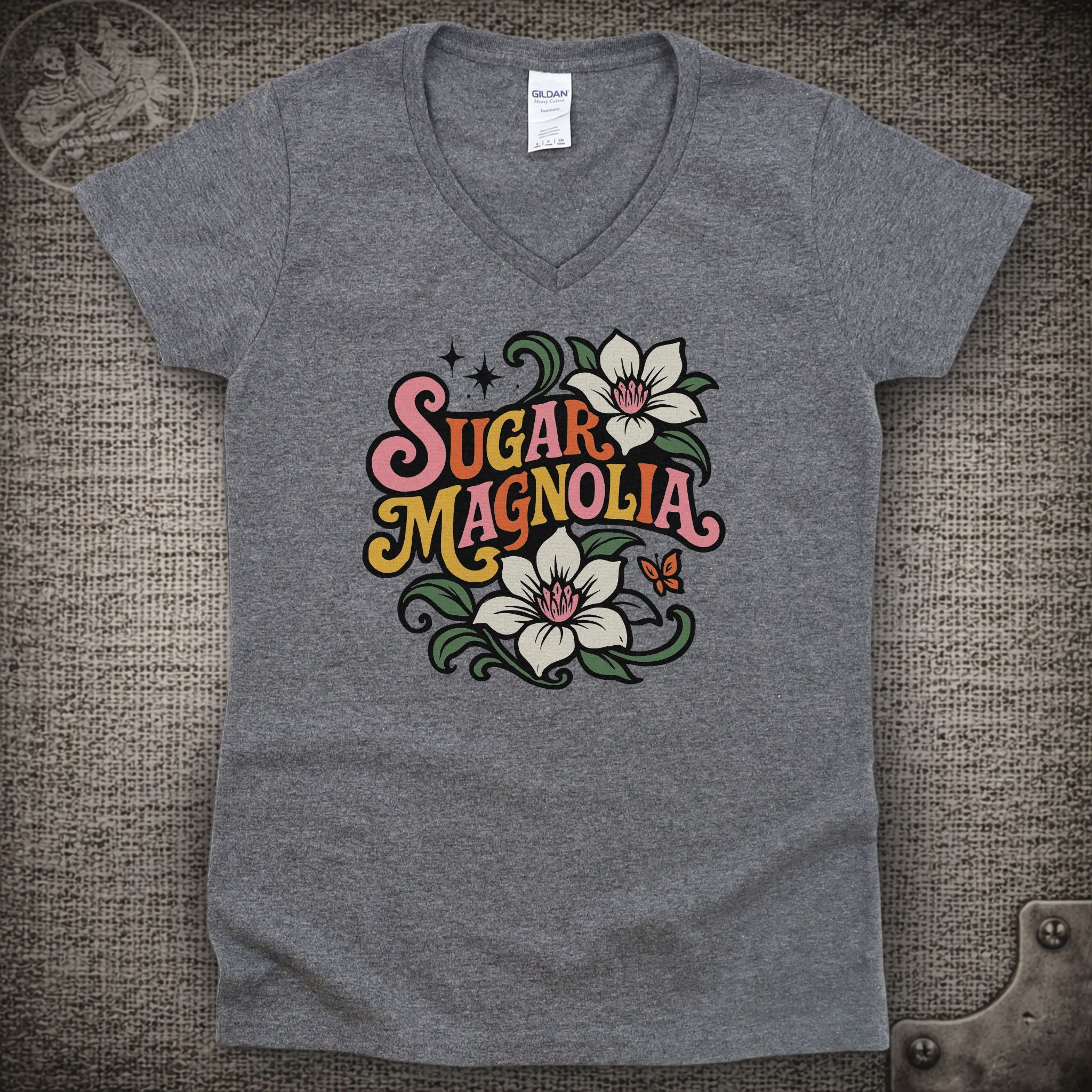 Sugar Magnolia | Grateful Dead Shakedown Lot Style Ladies V-Neck Tee