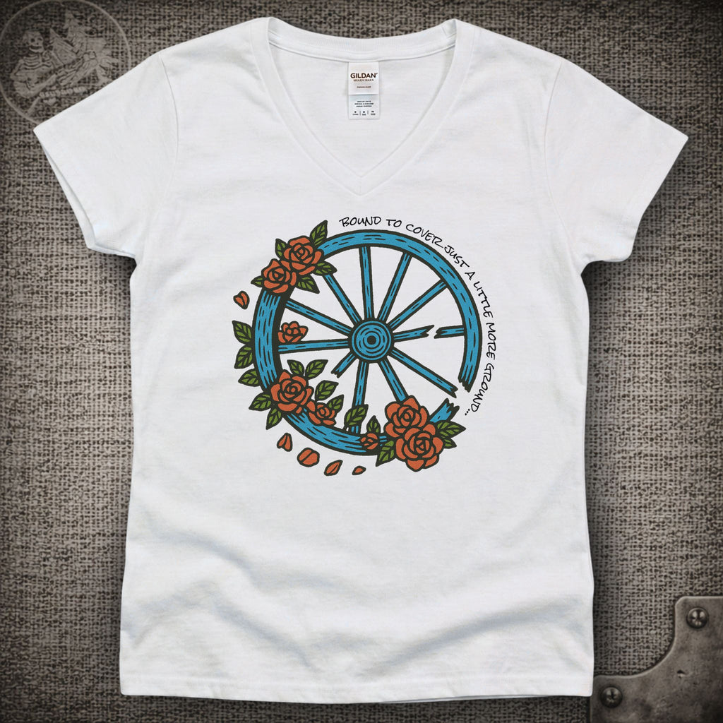 The Wheel | Grateful Dead Shakedown Lot Style Ladies V-Neck Tee
