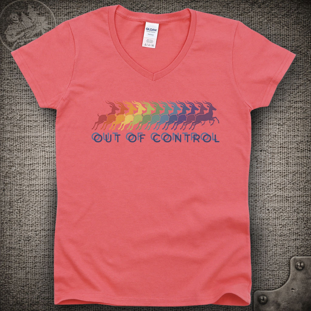 Run Like an Antelope | Phish Inspired Shakedown Lot Style Ladies V-Neck Tee