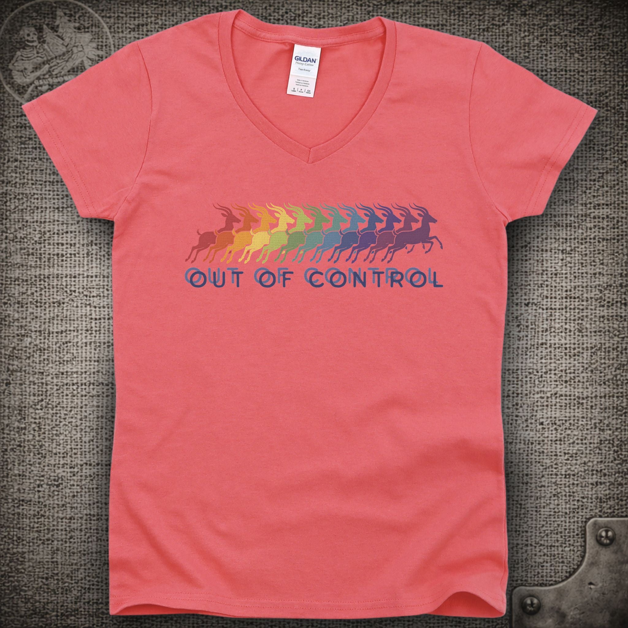Run Like an Antelope | Phish Inspired Shakedown Lot Style Ladies V-Neck Tee