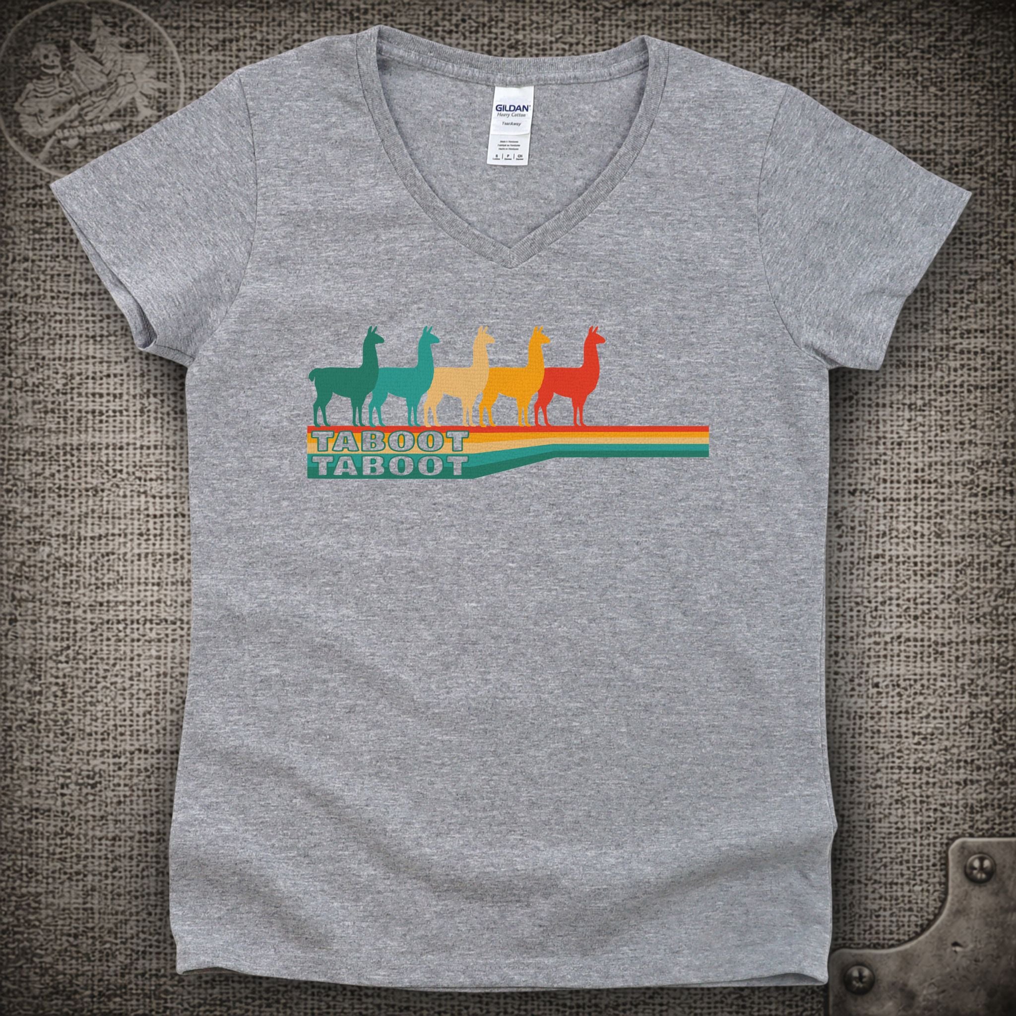 Llama Taboot Taboot | Phish Inspired Shakedown Lot Style Ladies V-Neck Tee