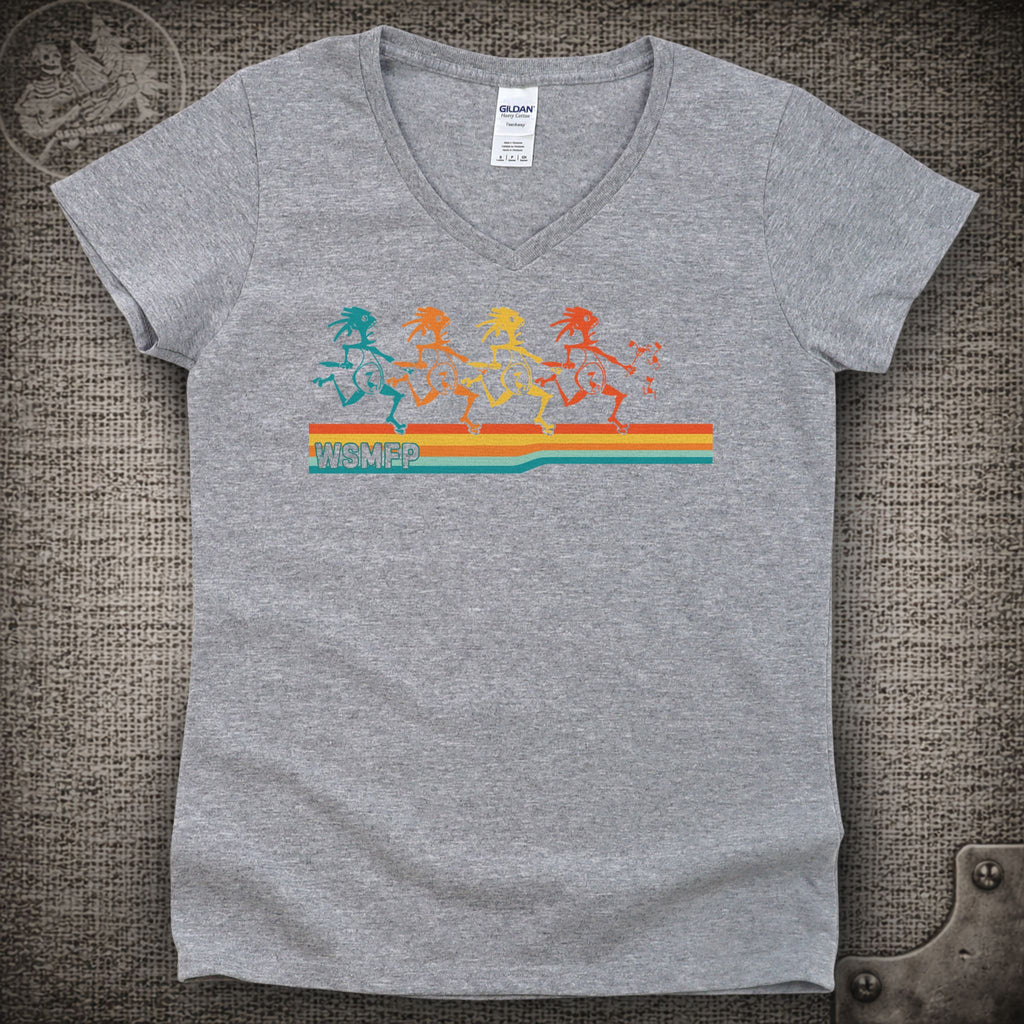 Retro Note Eaters | Widespread Panic Shakedown Lot Style Ladies V-Neck Tee