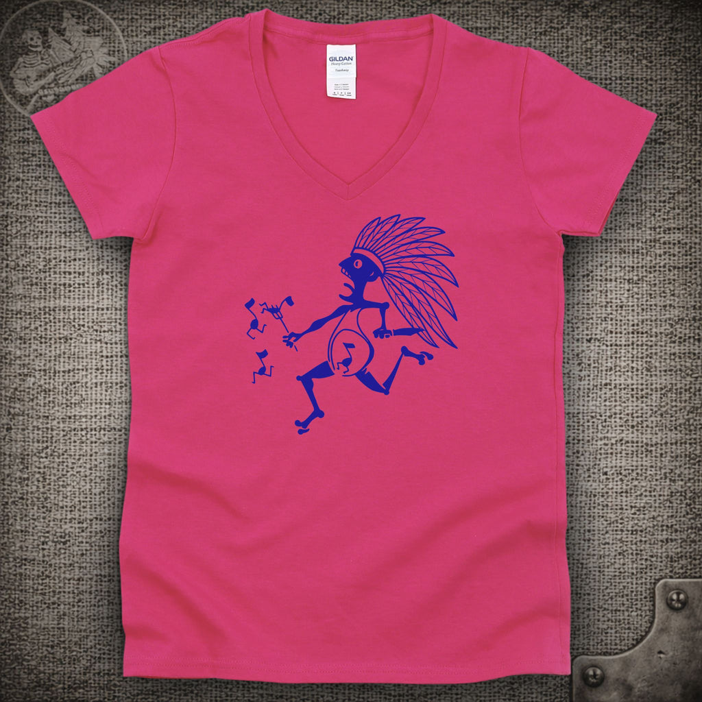 Blue Indian | Widespread Panic Shakedown Lot Style Ladies V-Neck Tee