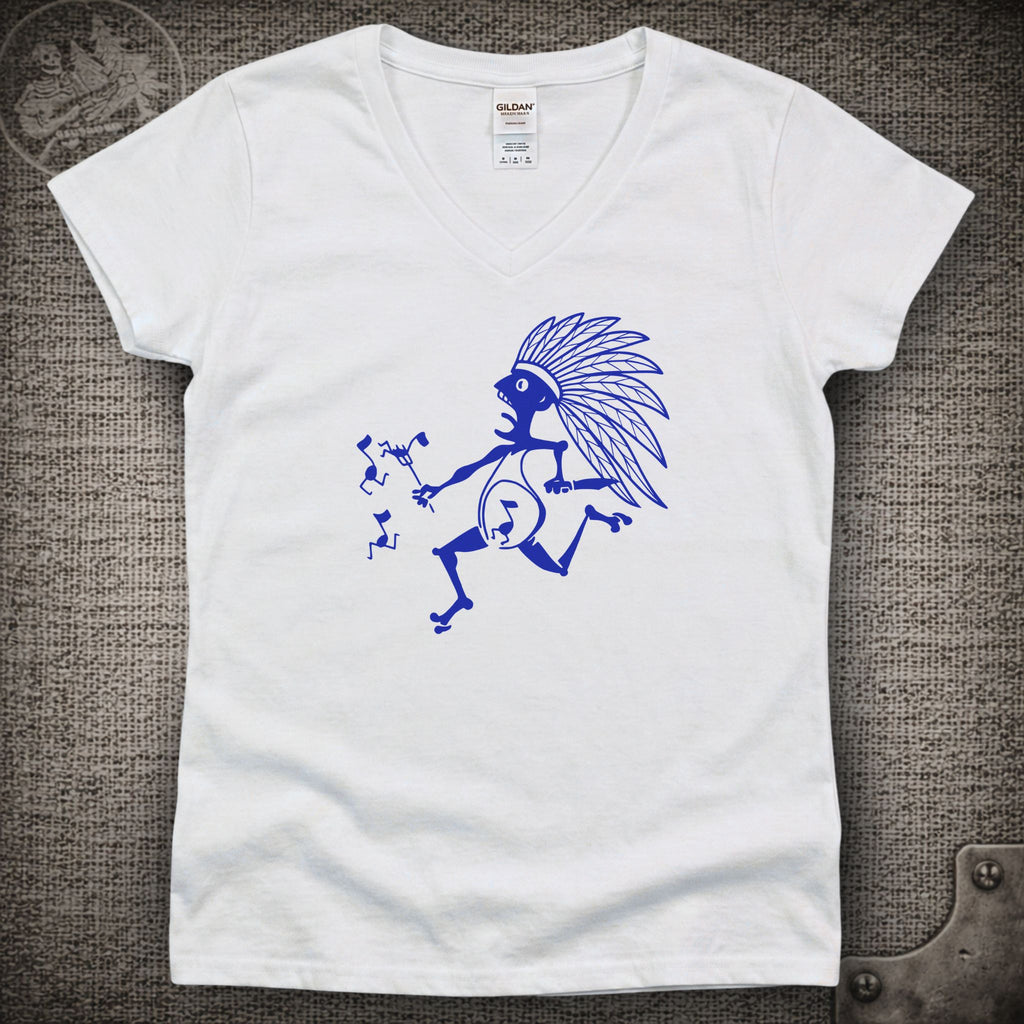 Blue Indian | Widespread Panic Shakedown Lot Style Ladies V-Neck Tee