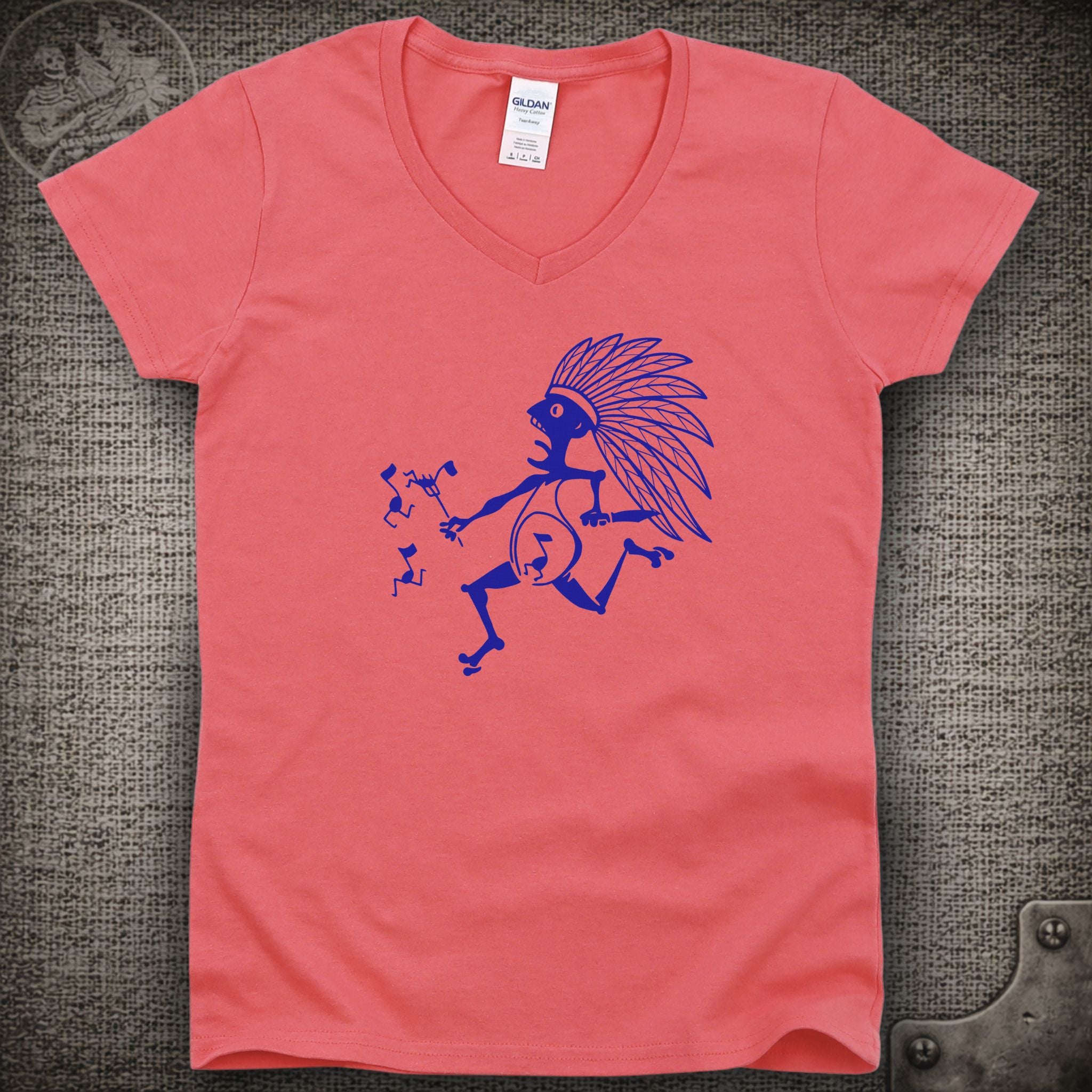 Blue Indian | Widespread Panic Shakedown Lot Style Ladies V-Neck Tee
