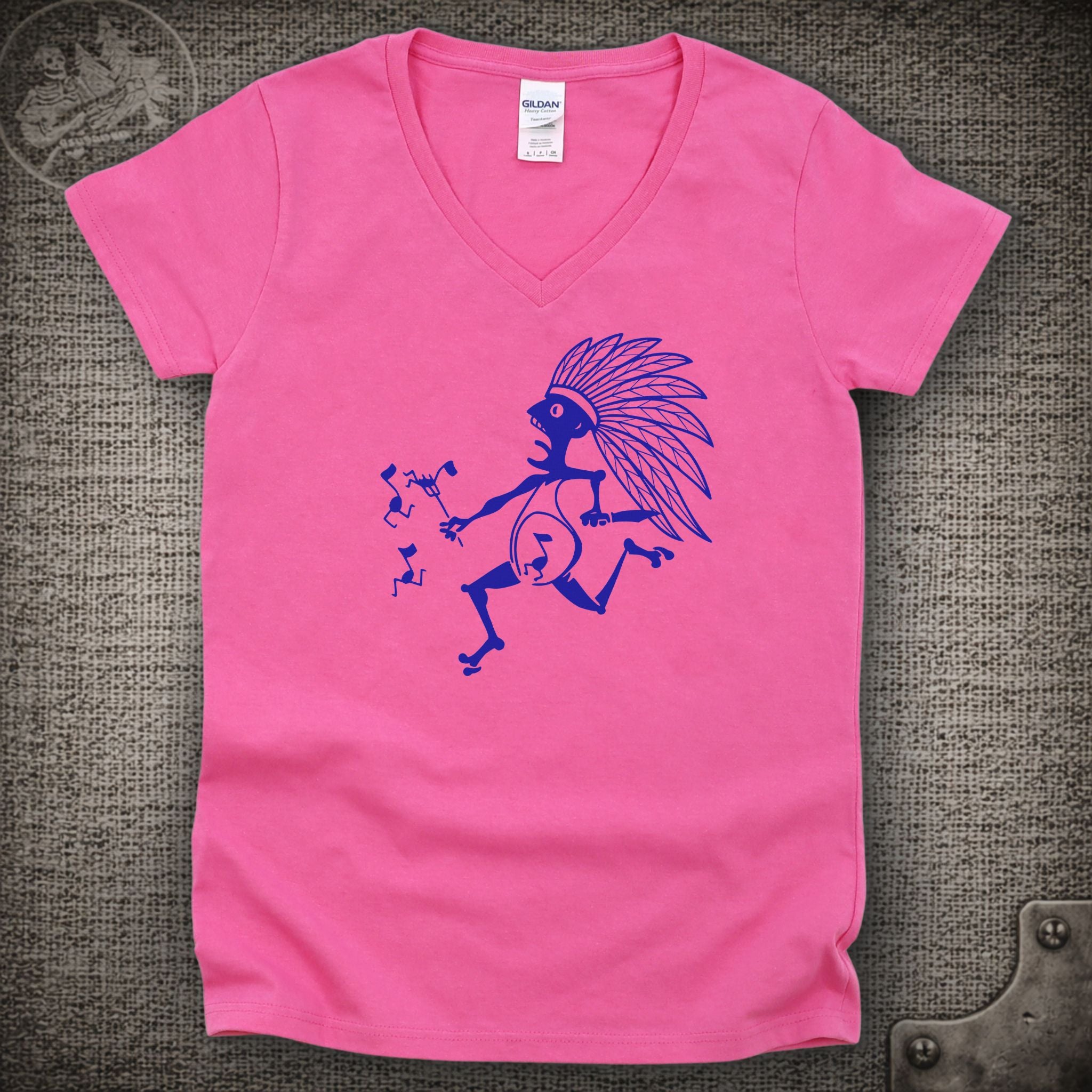 Blue Indian | Widespread Panic Shakedown Lot Style Ladies V-Neck Tee