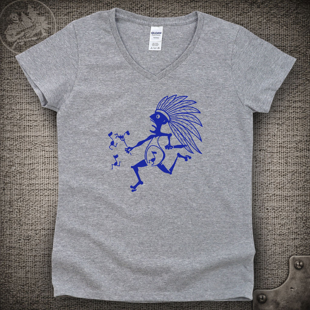 Blue Indian | Widespread Panic Shakedown Lot Style Ladies V-Neck Tee
