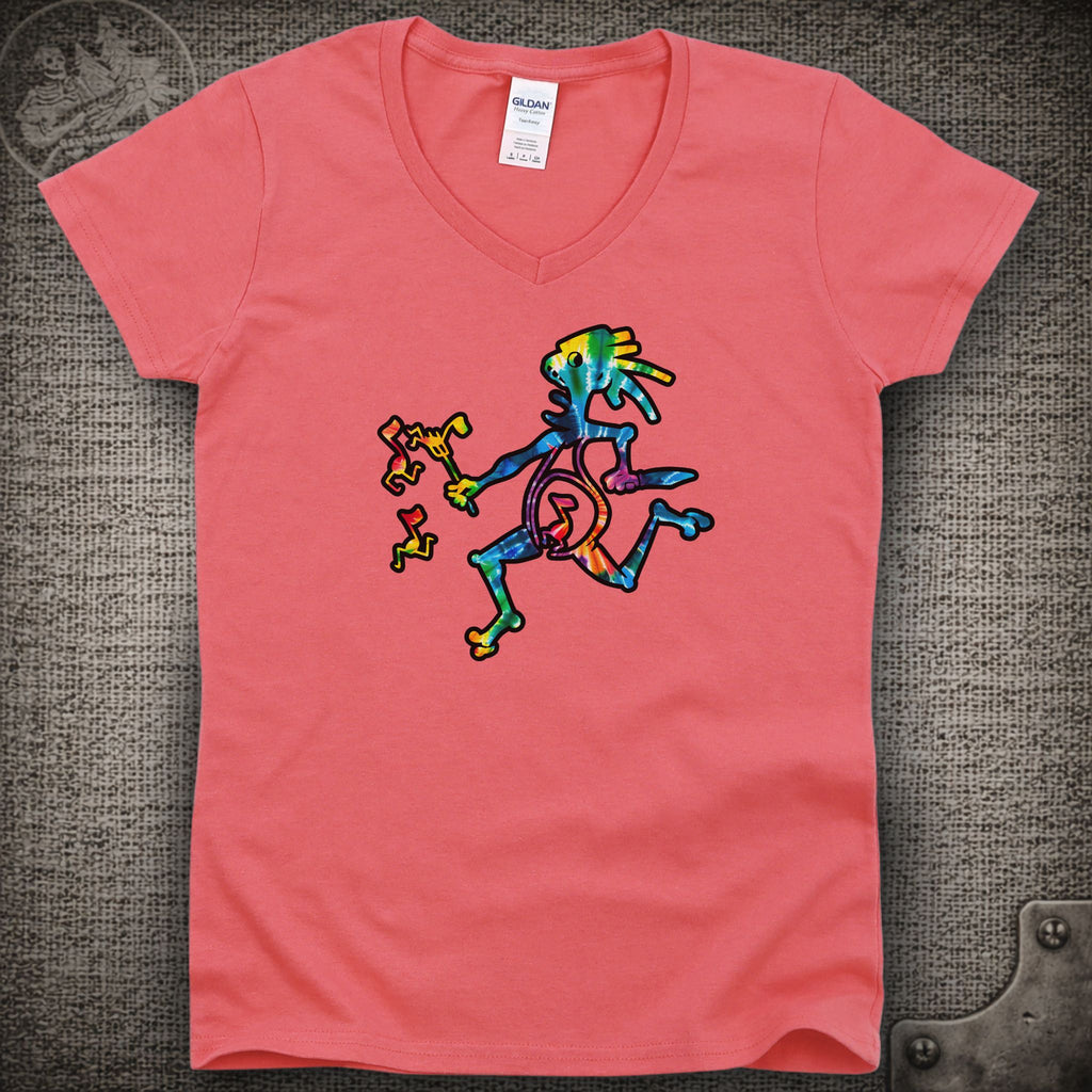 Tie-Dye Note Eater | Widespread Panic Shakedown Lot Style Ladies V-Neck Tee