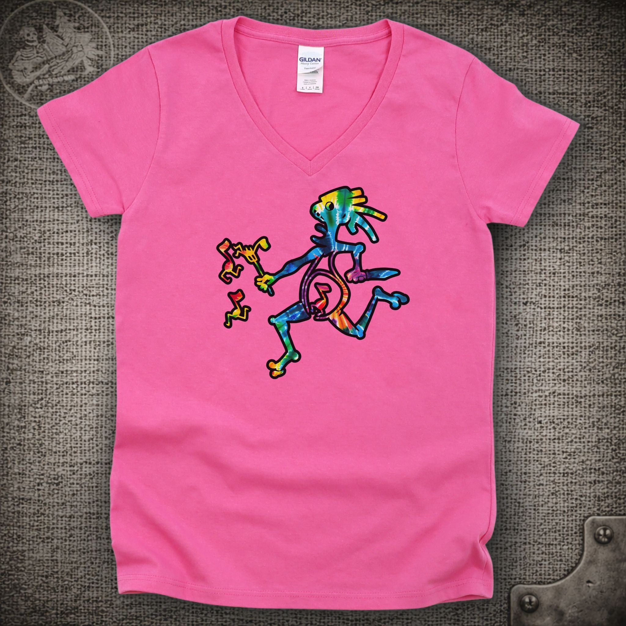 Tie-Dye Note Eater | Widespread Panic Shakedown Lot Style Ladies V-Neck Tee
