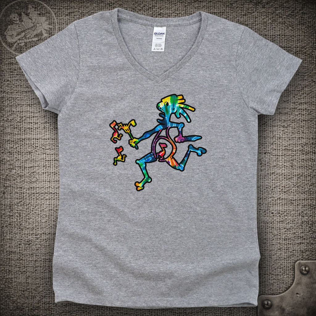 Tie-Dye Note Eater | Widespread Panic Shakedown Lot Style Ladies V-Neck Tee