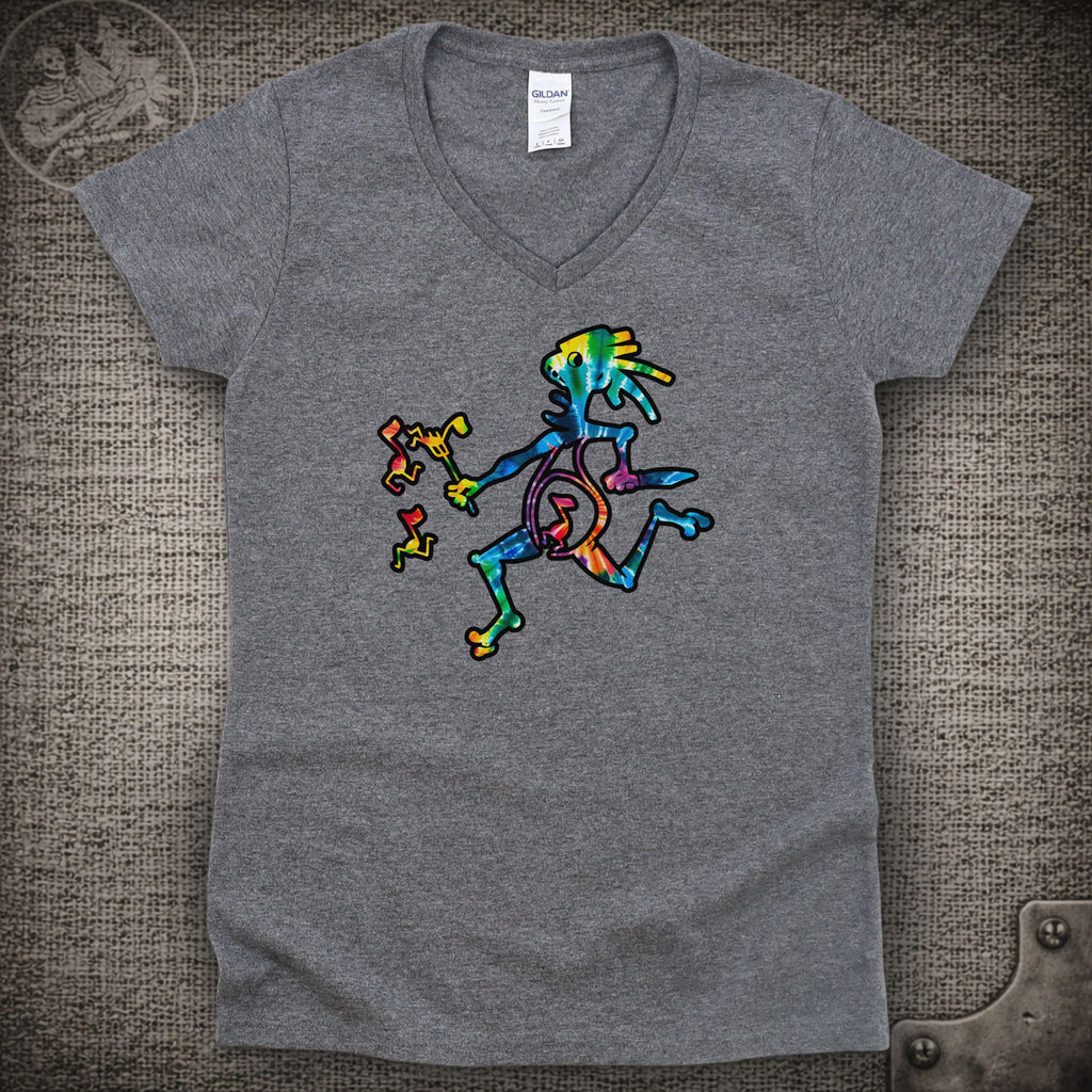 Tie-Dye Note Eater | Widespread Panic Shakedown Lot Style Ladies V-Neck Tee