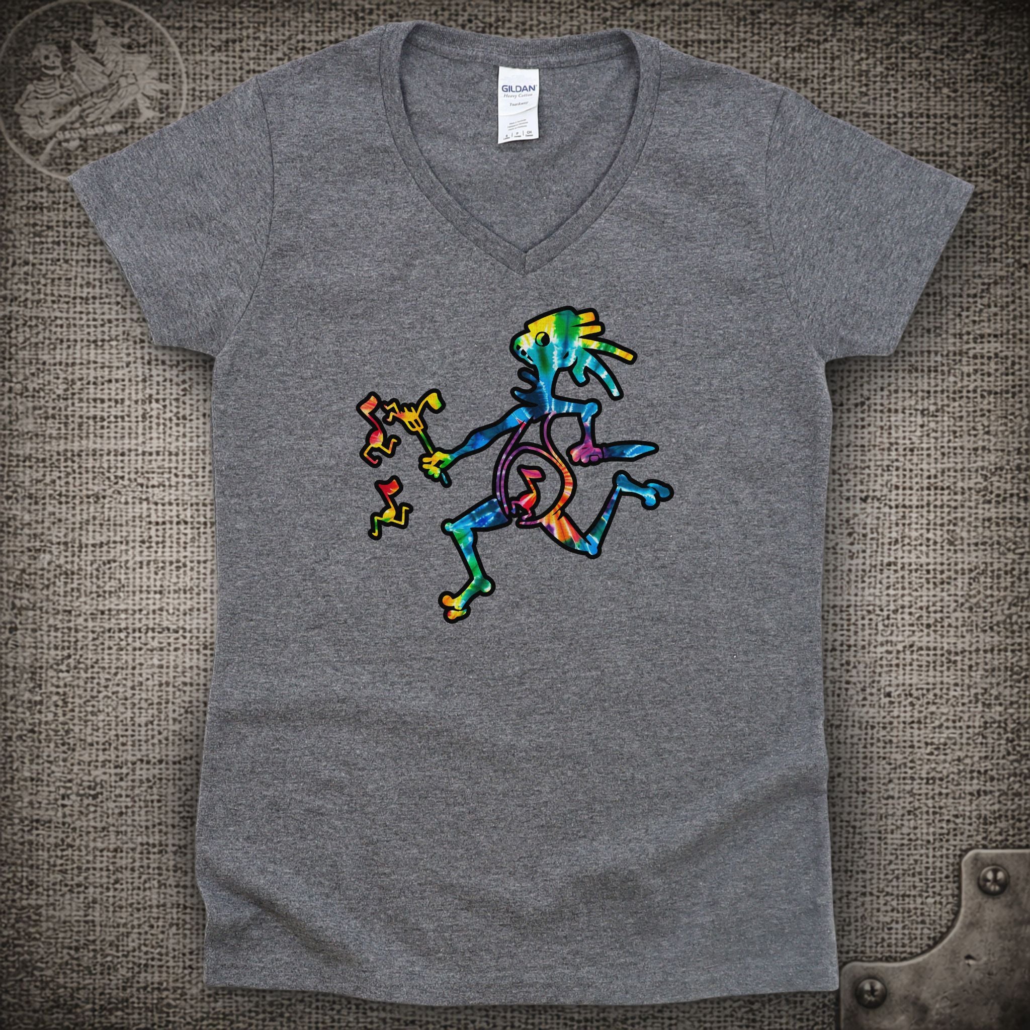 Tie-Dye Note Eater | Widespread Panic Shakedown Lot Style Ladies V-Neck Tee