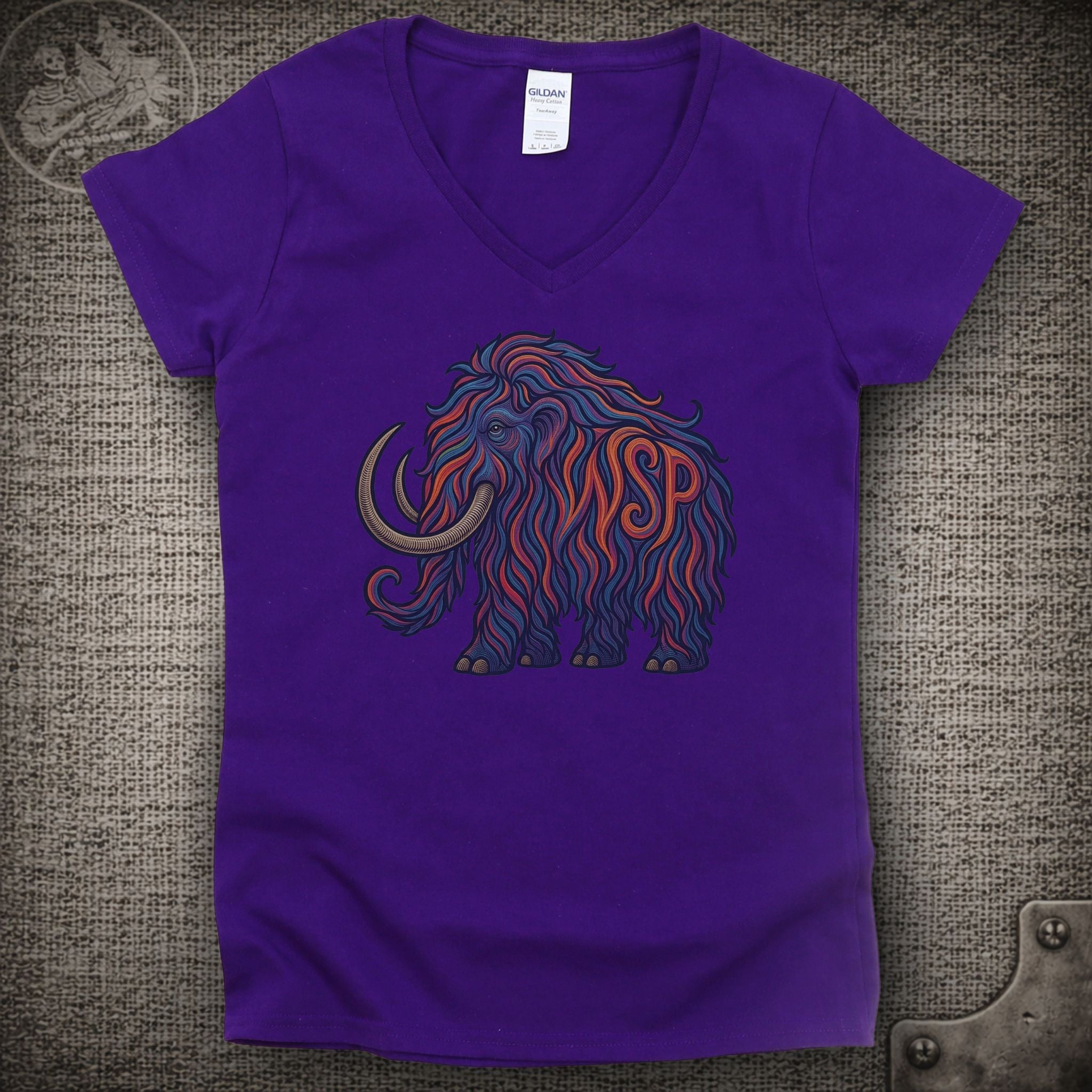 Big Wooly Mammoth | Widespread Panic Shakedown Lot Style Ladies V-Neck Tee