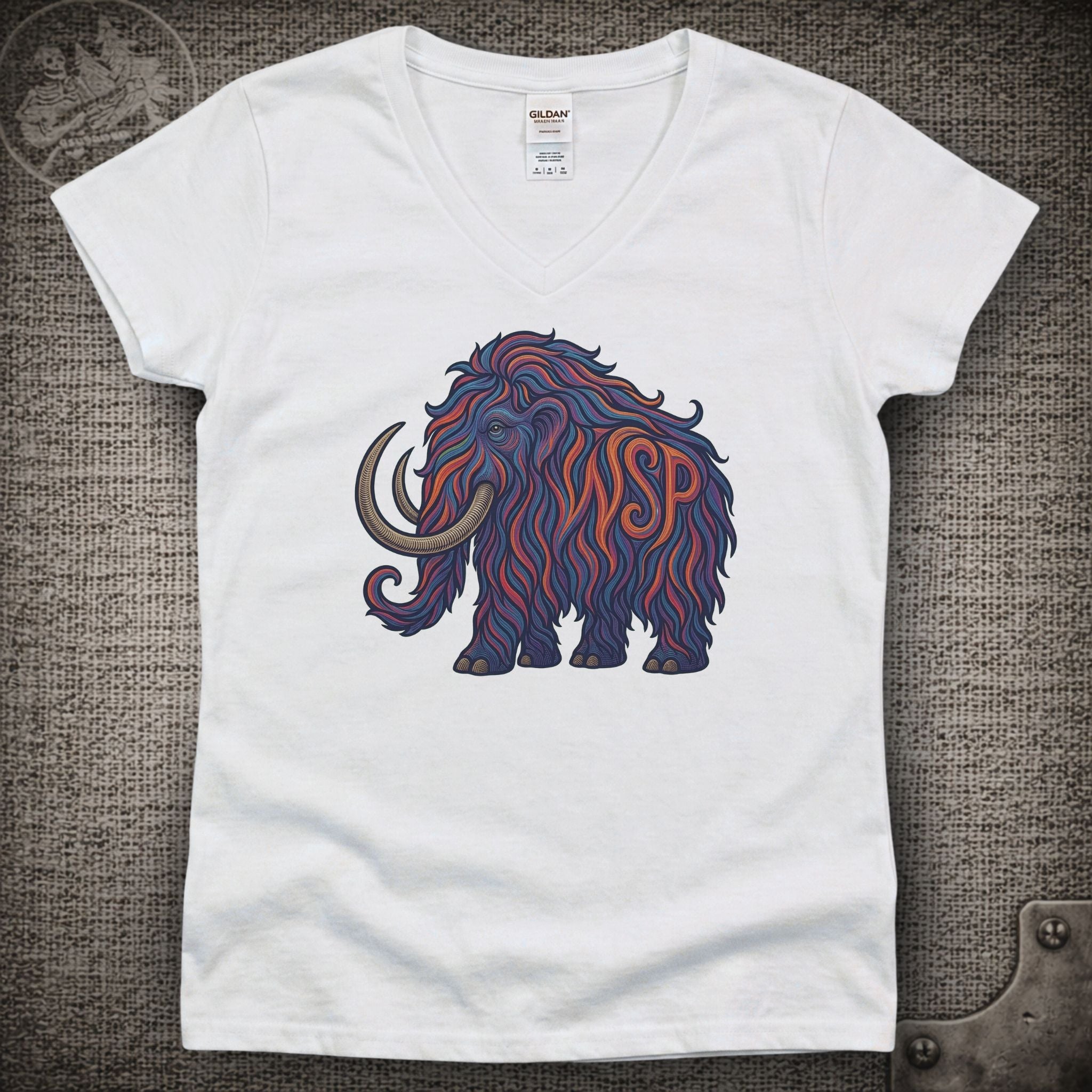 Big Wooly Mammoth | Widespread Panic Shakedown Lot Style Ladies V-Neck Tee