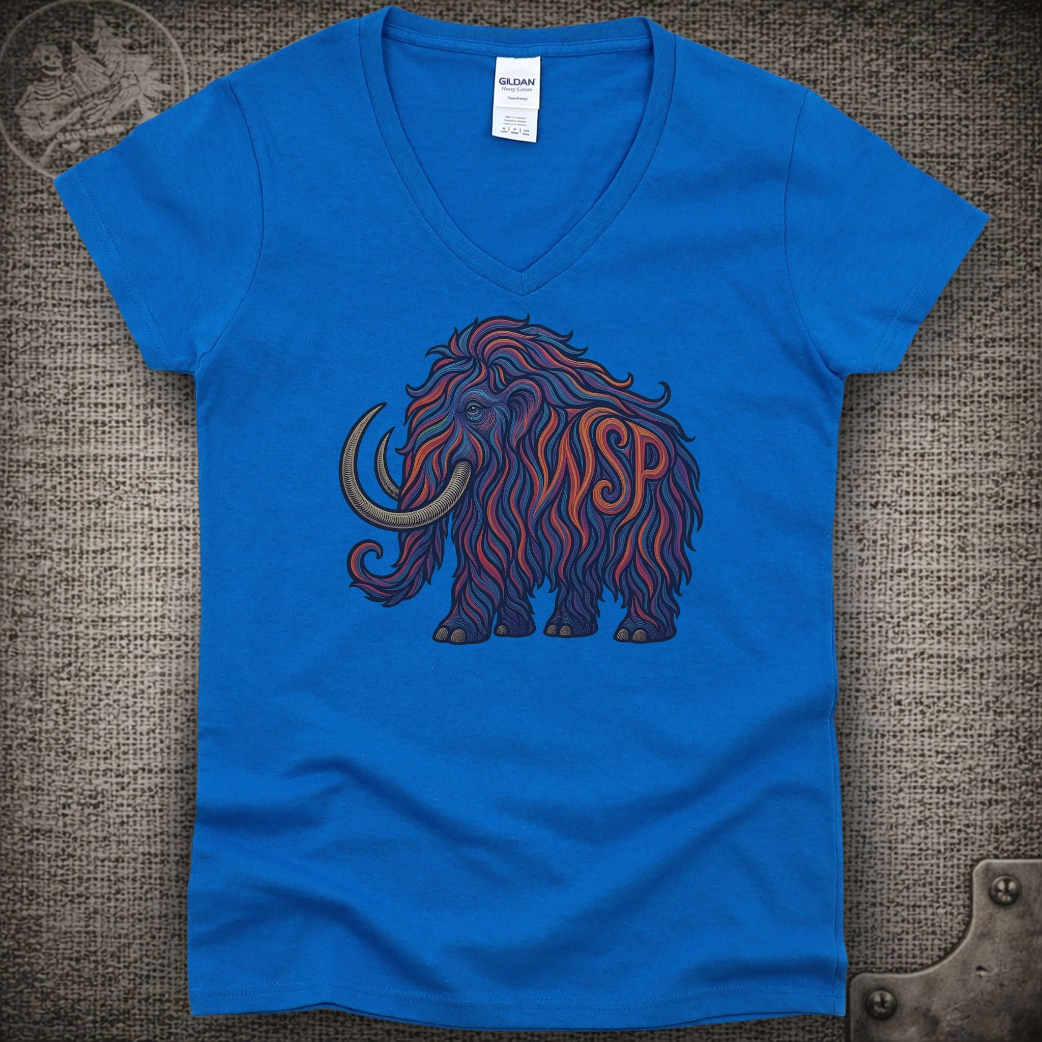 Big Wooly Mammoth | Widespread Panic Shakedown Lot Style Ladies V-Neck Tee