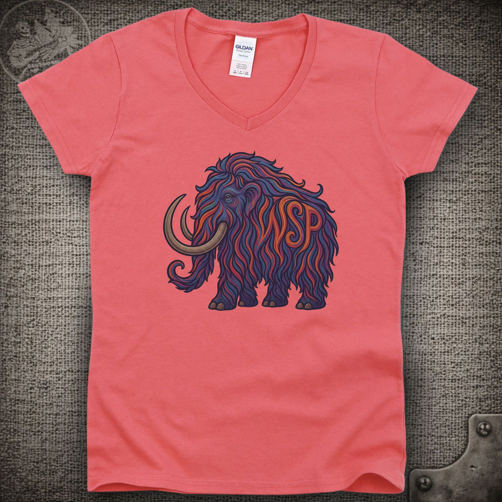 Big Wooly Mammoth | Widespread Panic Shakedown Lot Style Ladies V-Neck Tee