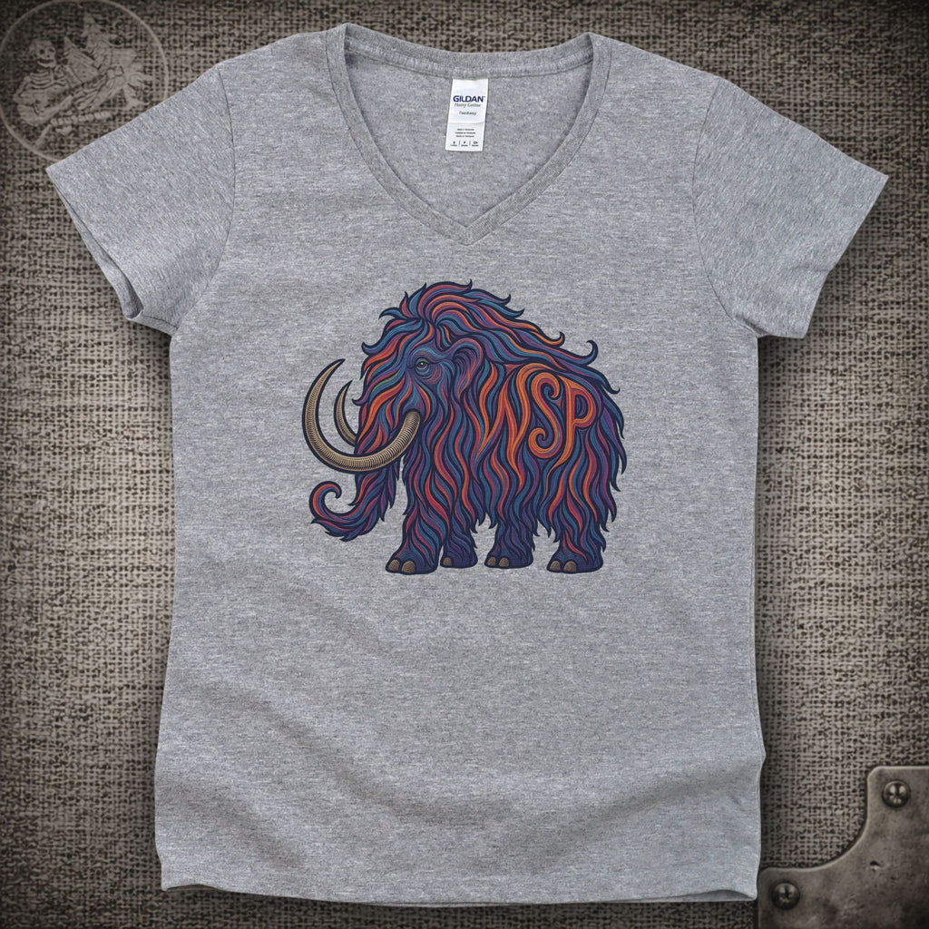 Big Wooly Mammoth | Widespread Panic Shakedown Lot Style Ladies V-Neck Tee