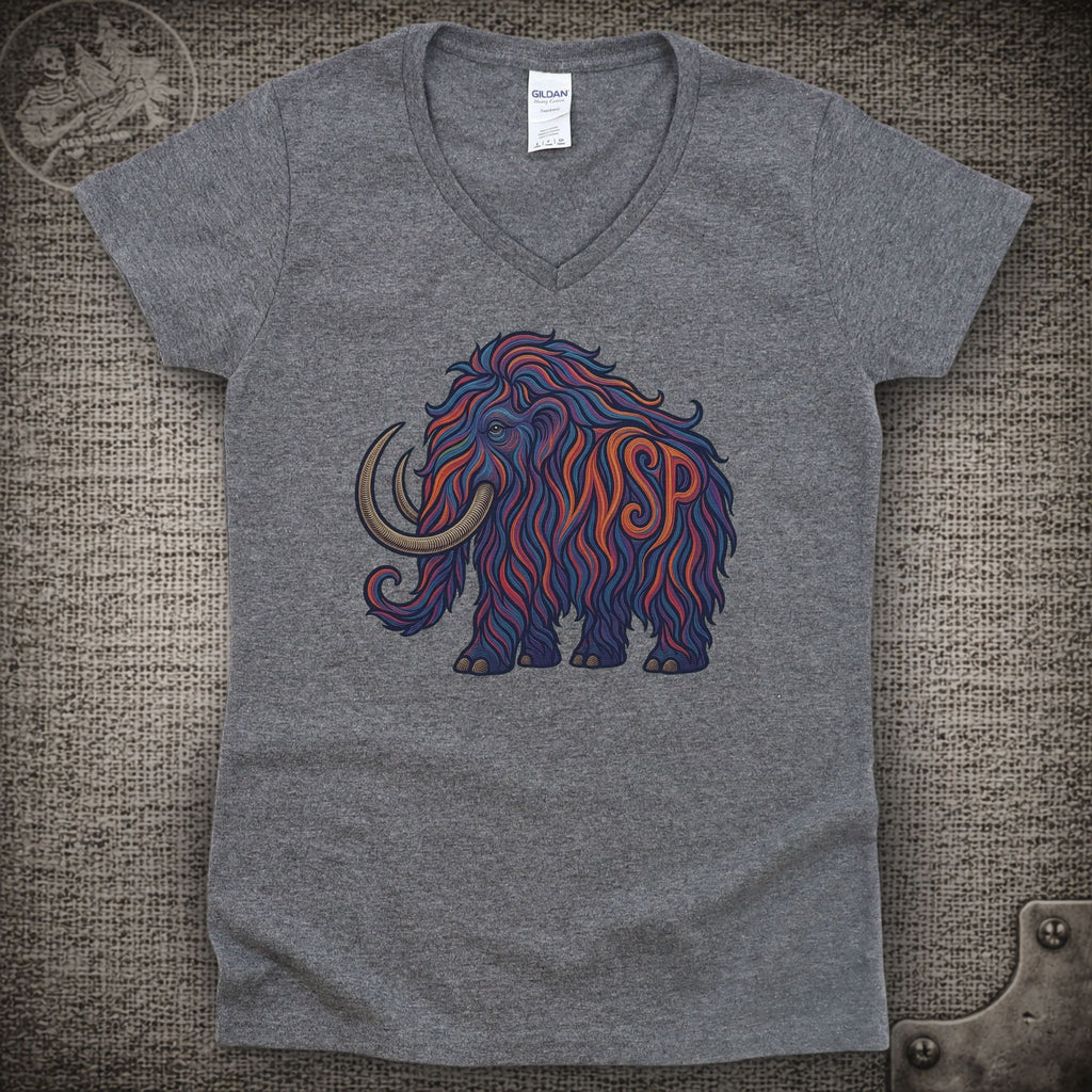 Big Wooly Mammoth | Widespread Panic Shakedown Lot Style Ladies V-Neck Tee
