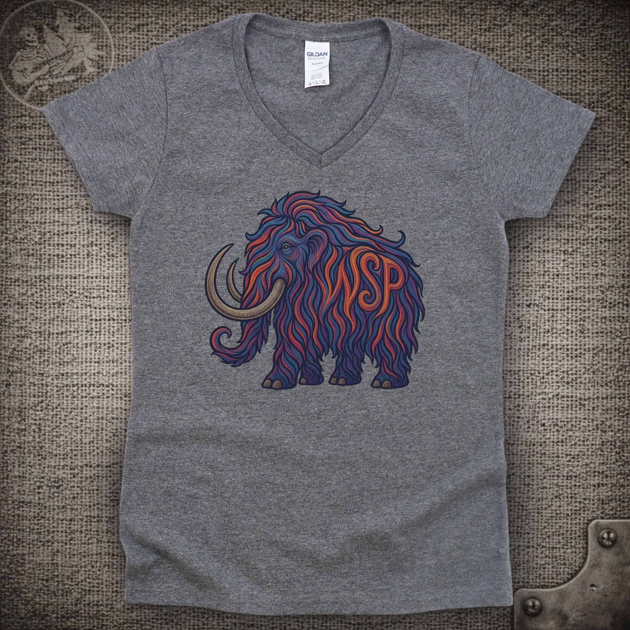 Big Wooly Mammoth | Widespread Panic Shakedown Lot Style Ladies V-Neck Tee