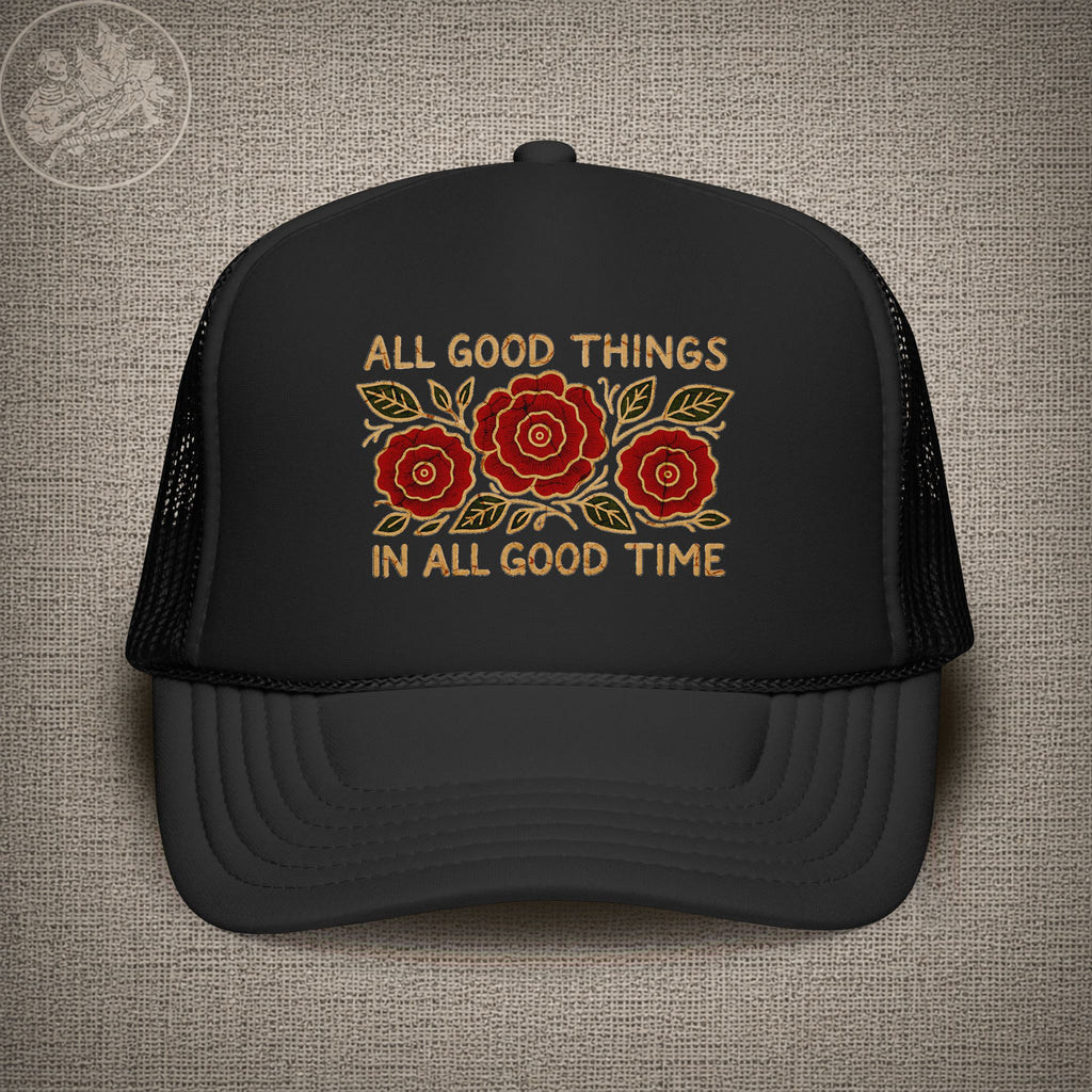Run for the Roses | Jerry Garcia Band Shakedown Lot Style Trucker Hat