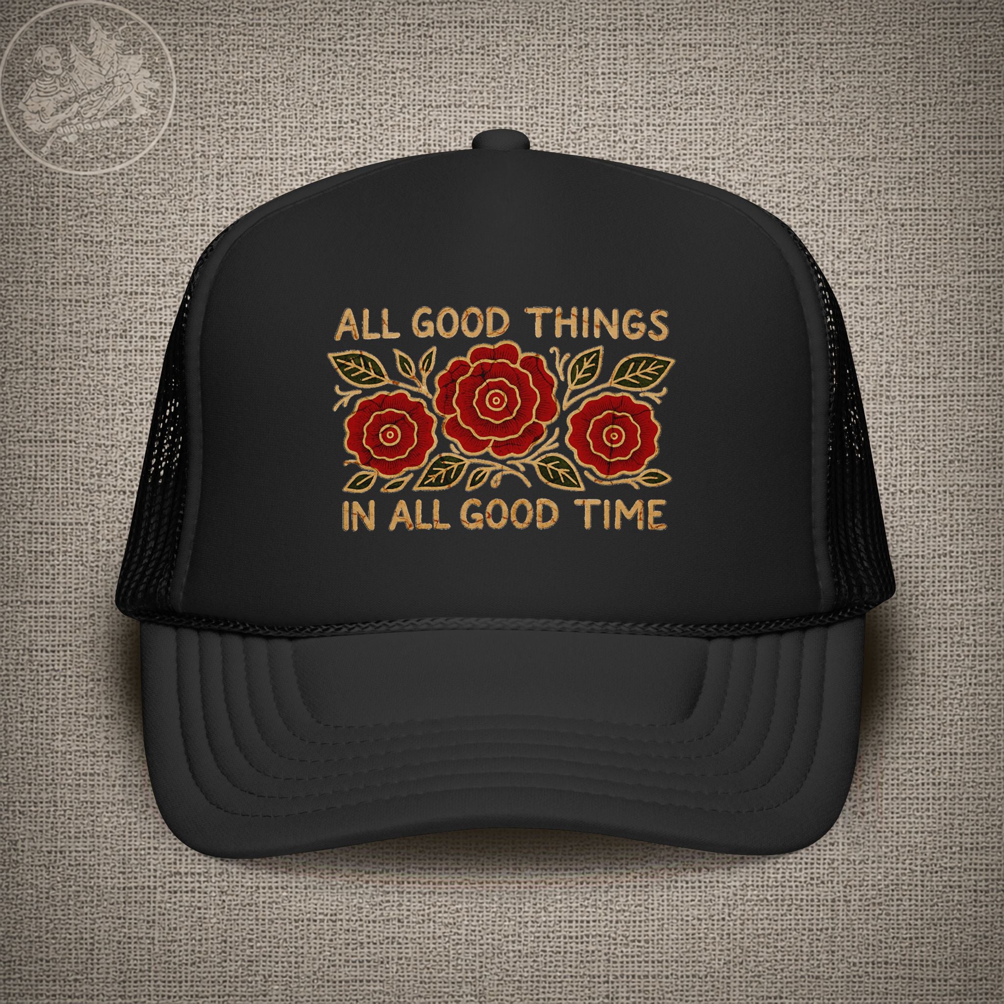 Run for the Roses | Jerry Garcia Band Shakedown Lot Style Trucker Hat