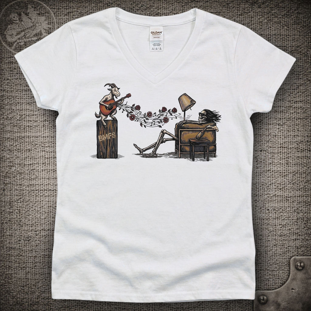 Is It Live or Is It BMFS | Billy Strings and Grateful Dead Mashup Shakedown Lot Style Ladies V-Neck Tee