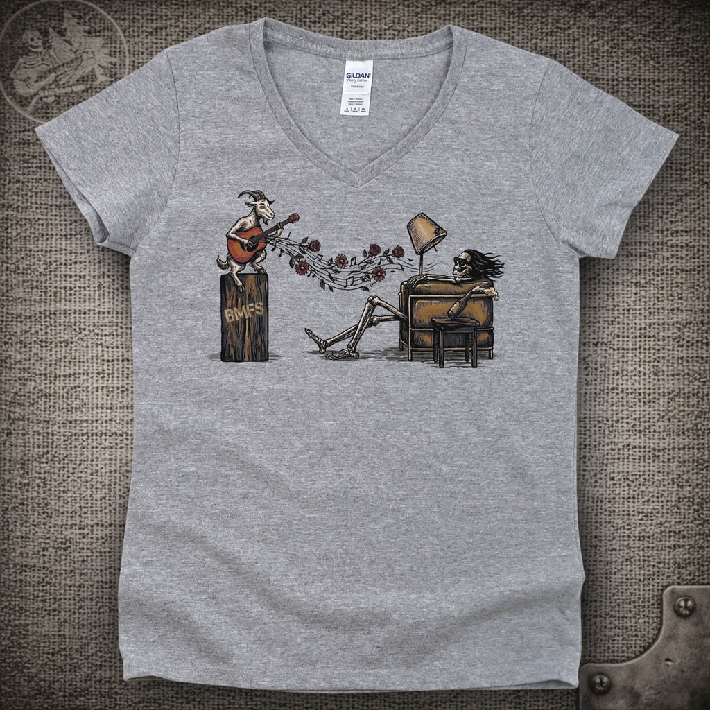 Is It Live or Is It BMFS | Billy Strings and Grateful Dead Mashup Shakedown Lot Style Ladies V-Neck Tee