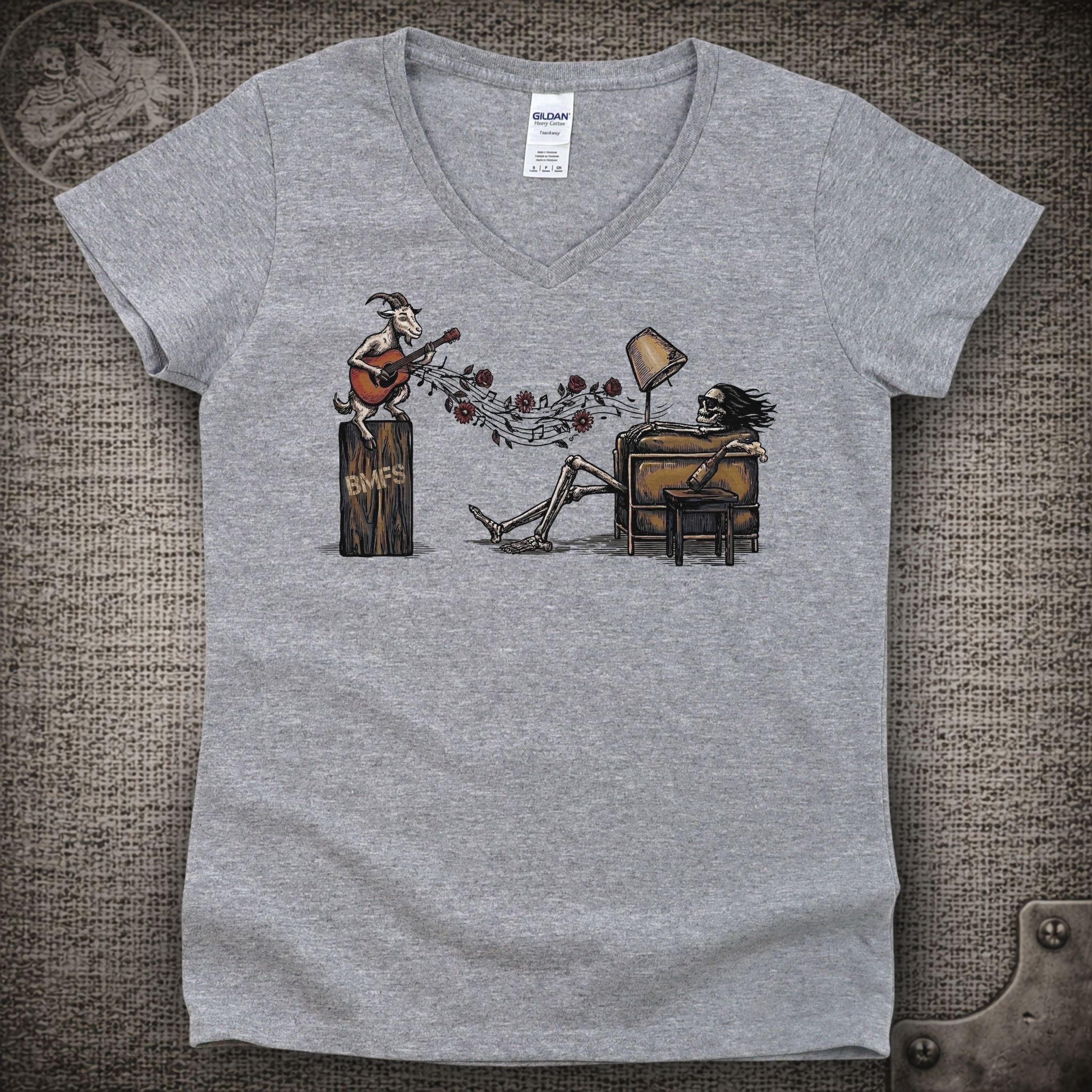 Is It Live or Is It BMFS | Billy Strings and Grateful Dead Mashup Shakedown Lot Style Ladies V-Neck Tee