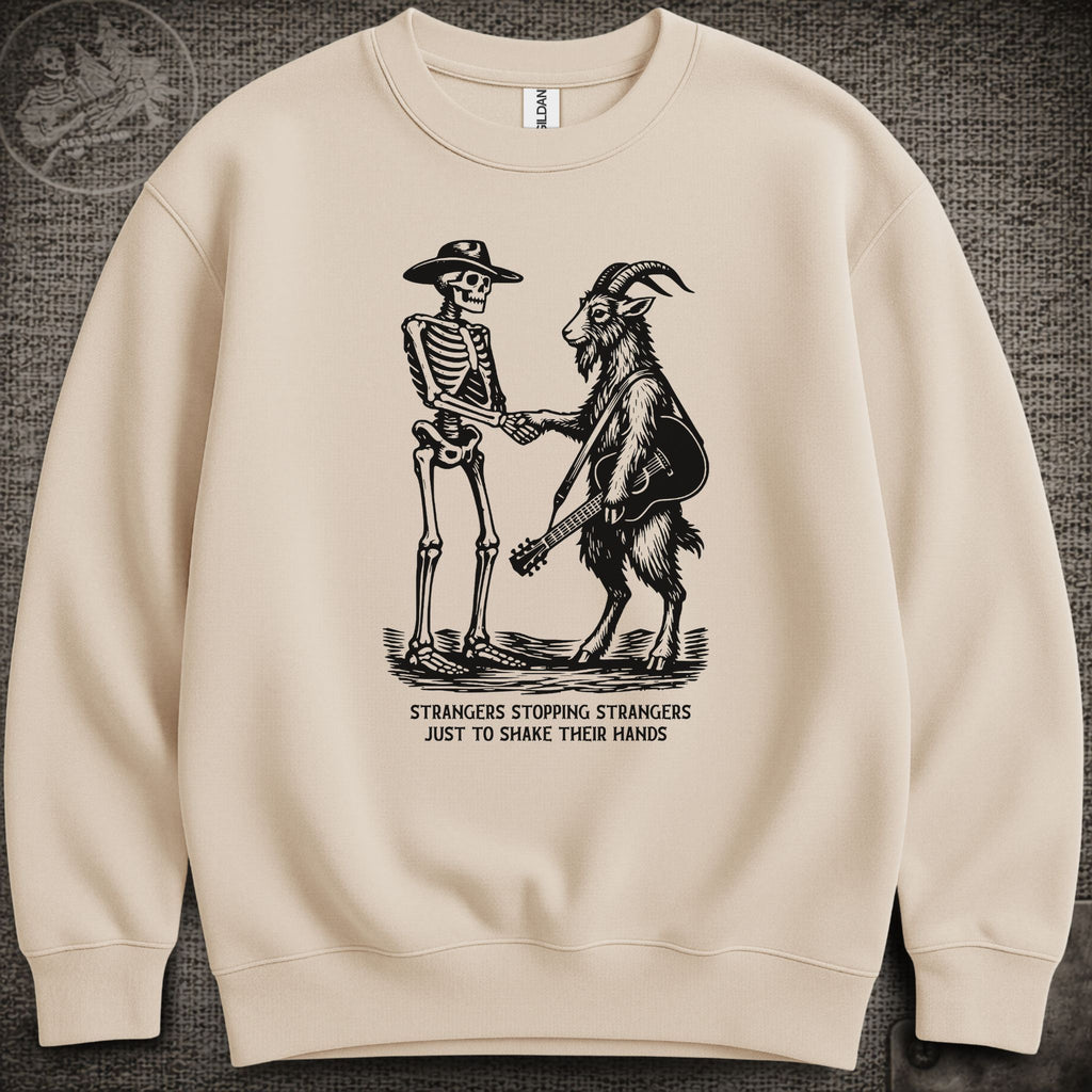 Strangers Stopping Strangers | Grateful Dead and Billy Strings Shakedown Lot Style Crewneck Sweatshirt