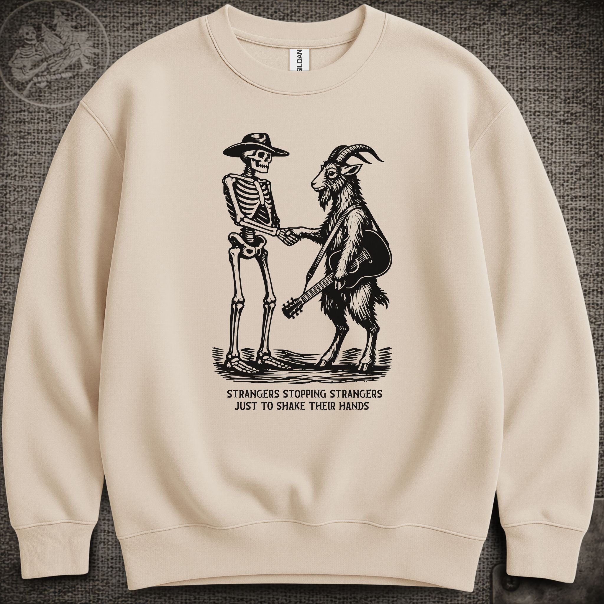 Strangers Stopping Strangers | Grateful Dead and Billy Strings Shakedown Lot Style Crewneck Sweatshirt