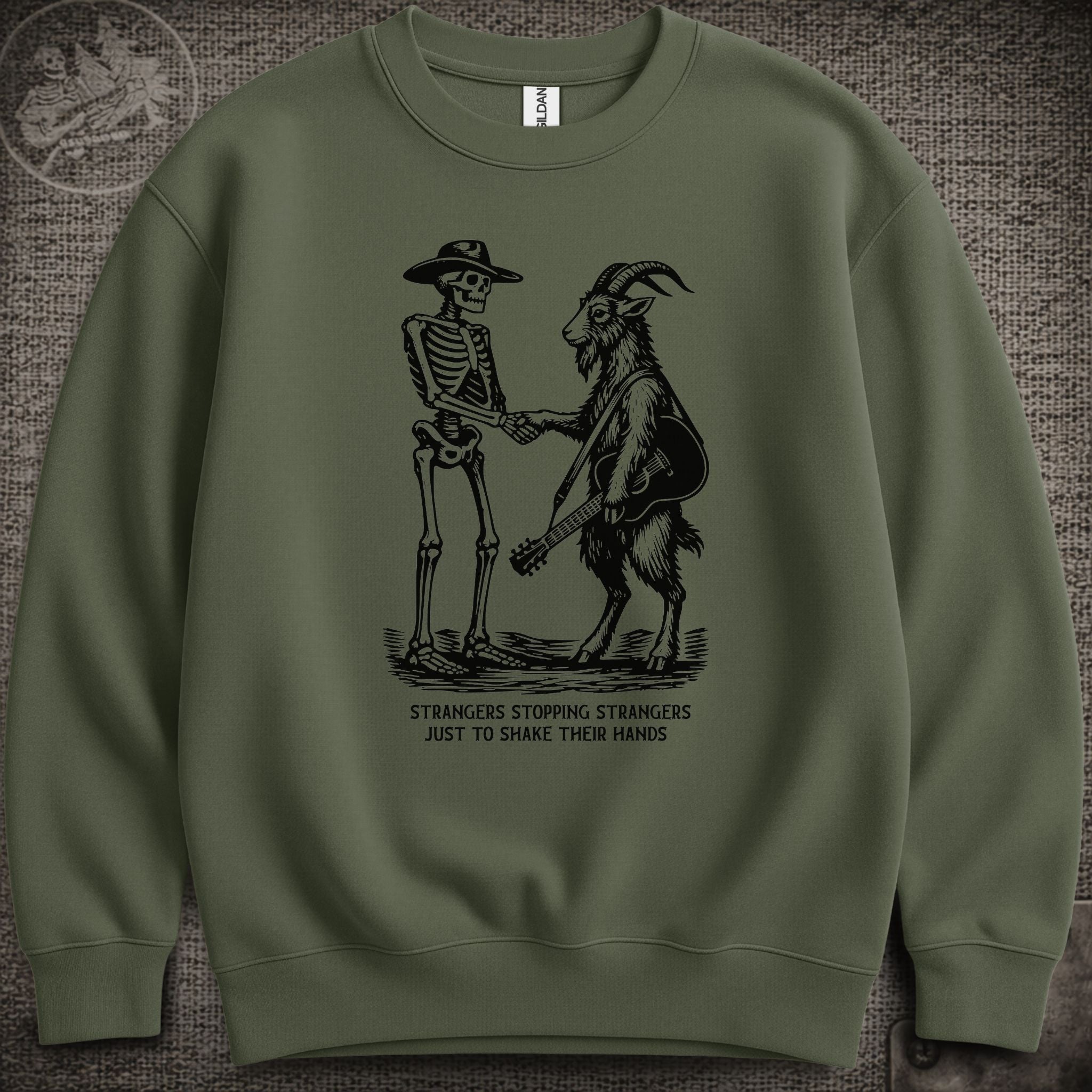 Strangers Stopping Strangers | Grateful Dead and Billy Strings Shakedown Lot Style Crewneck Sweatshirt